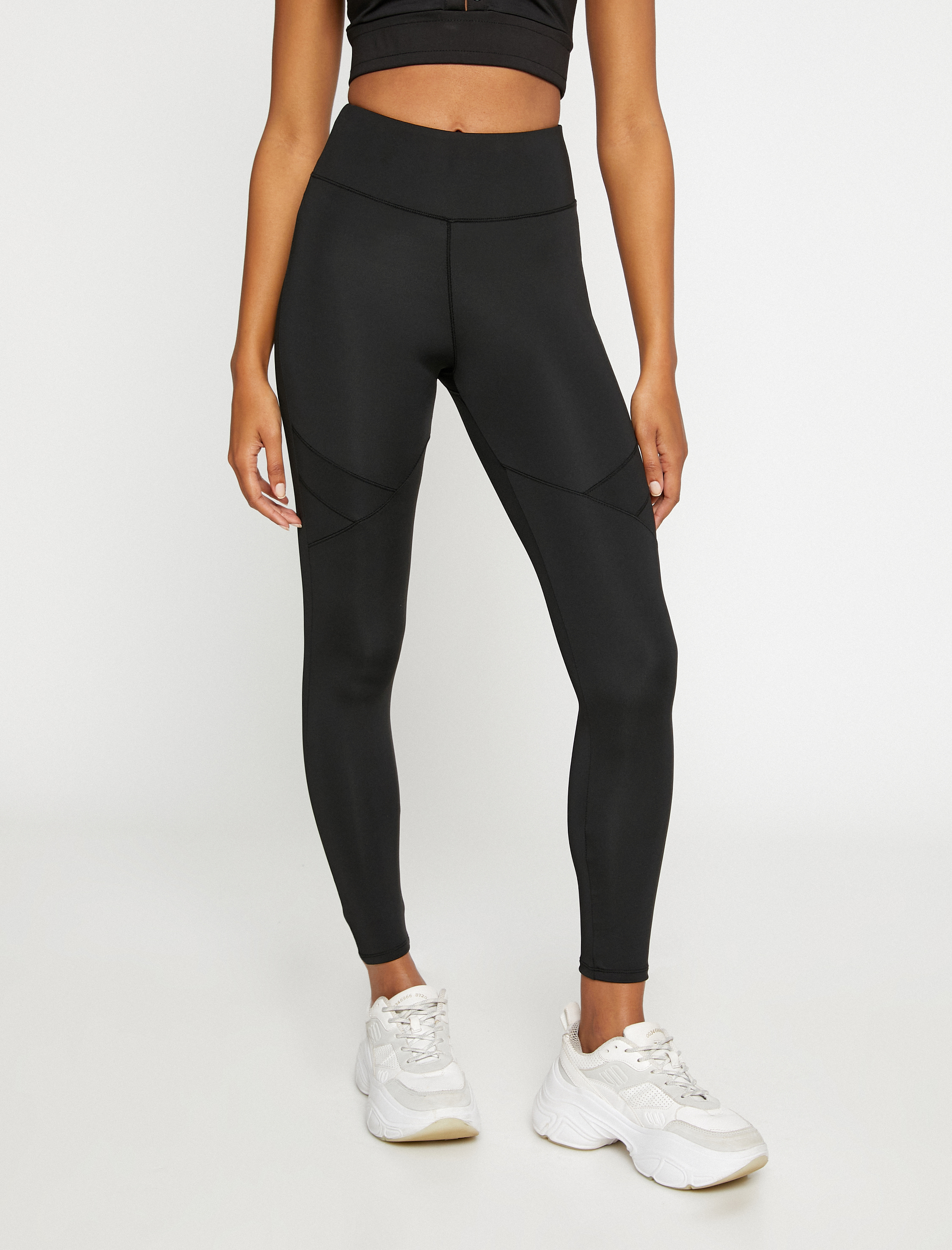   Dikiş Detaylı Spor Tayt Yüksek Bel