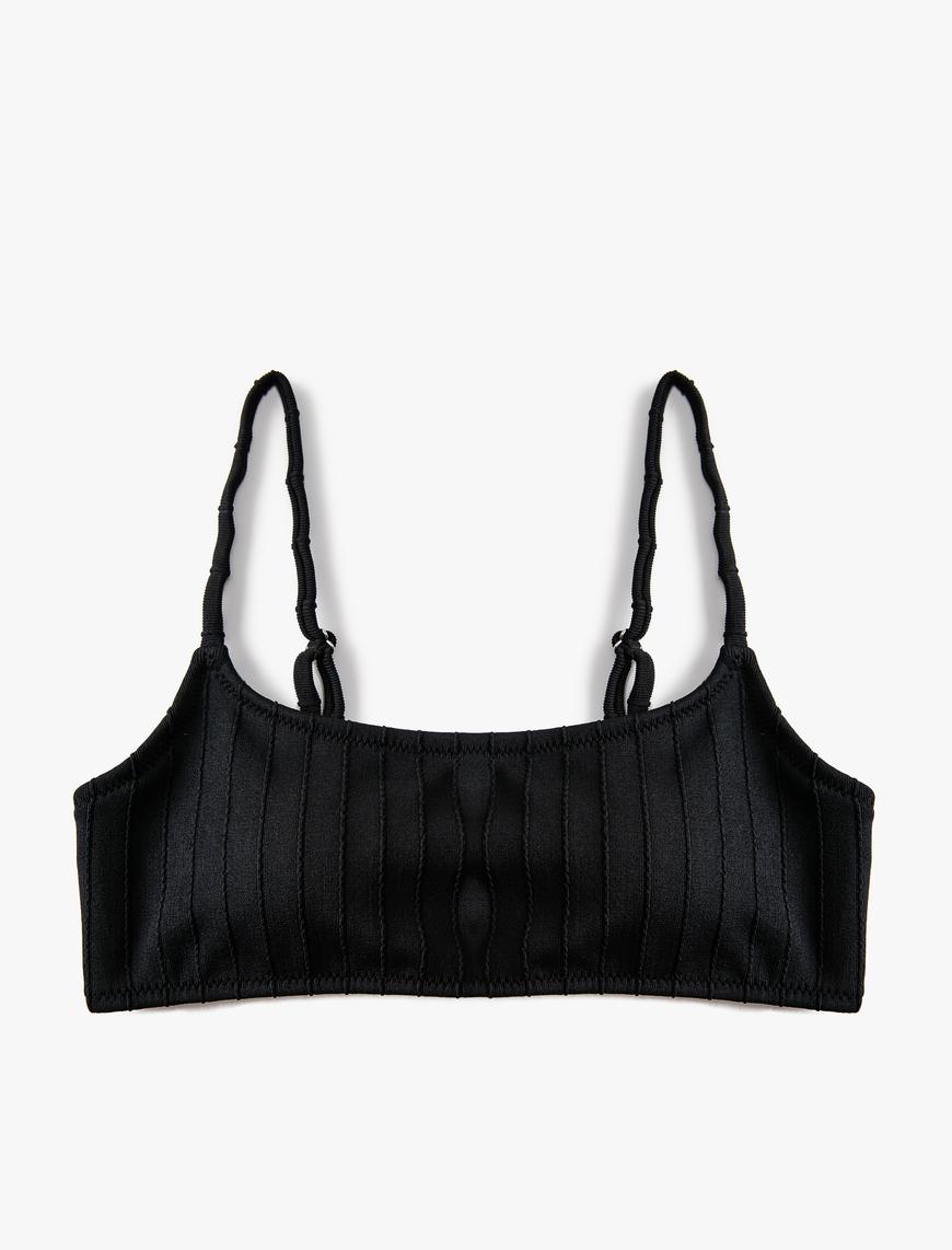   Straplez Bikini Üstü Dokulu Kaplı