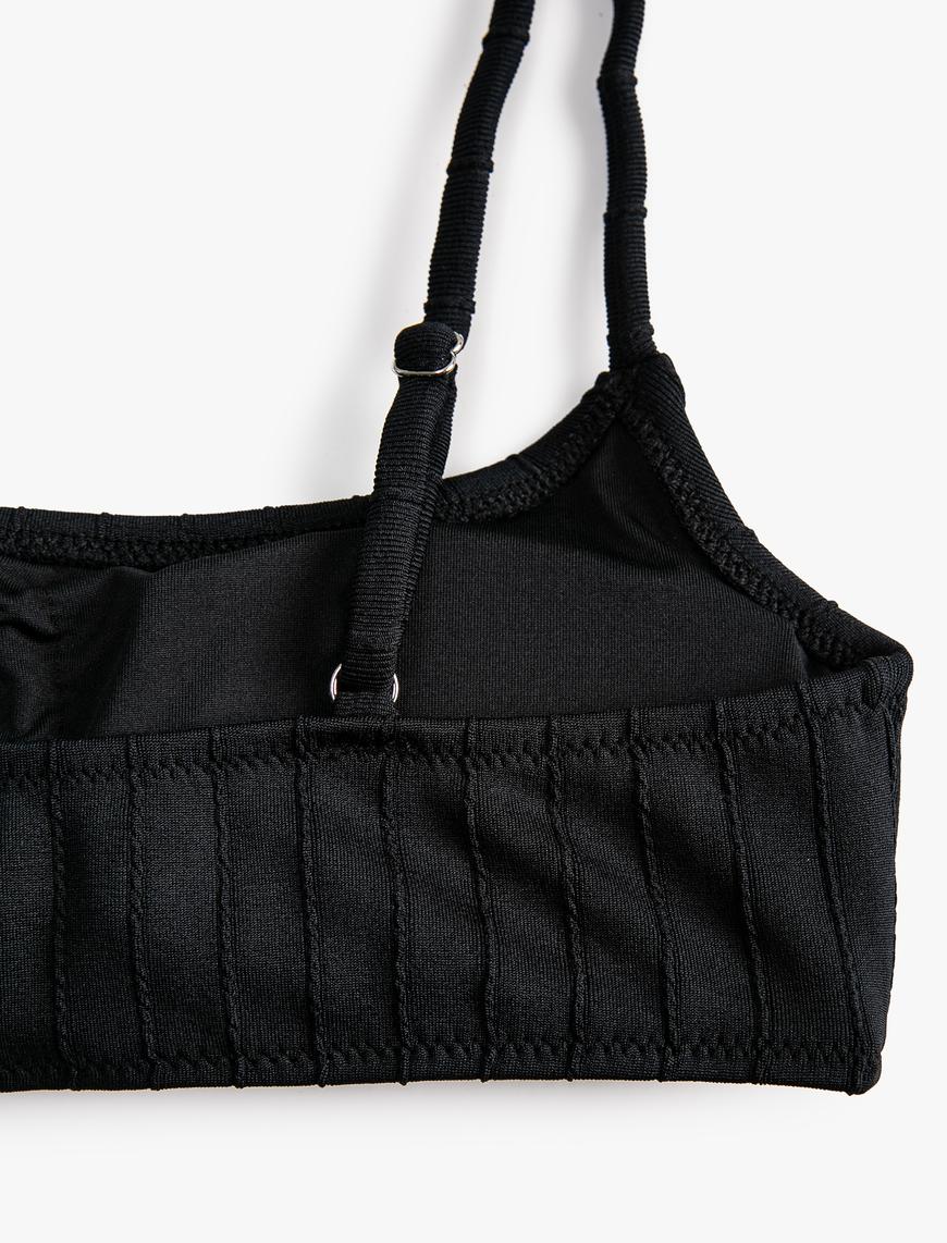   Straplez Bikini Üstü Dokulu Kaplı
