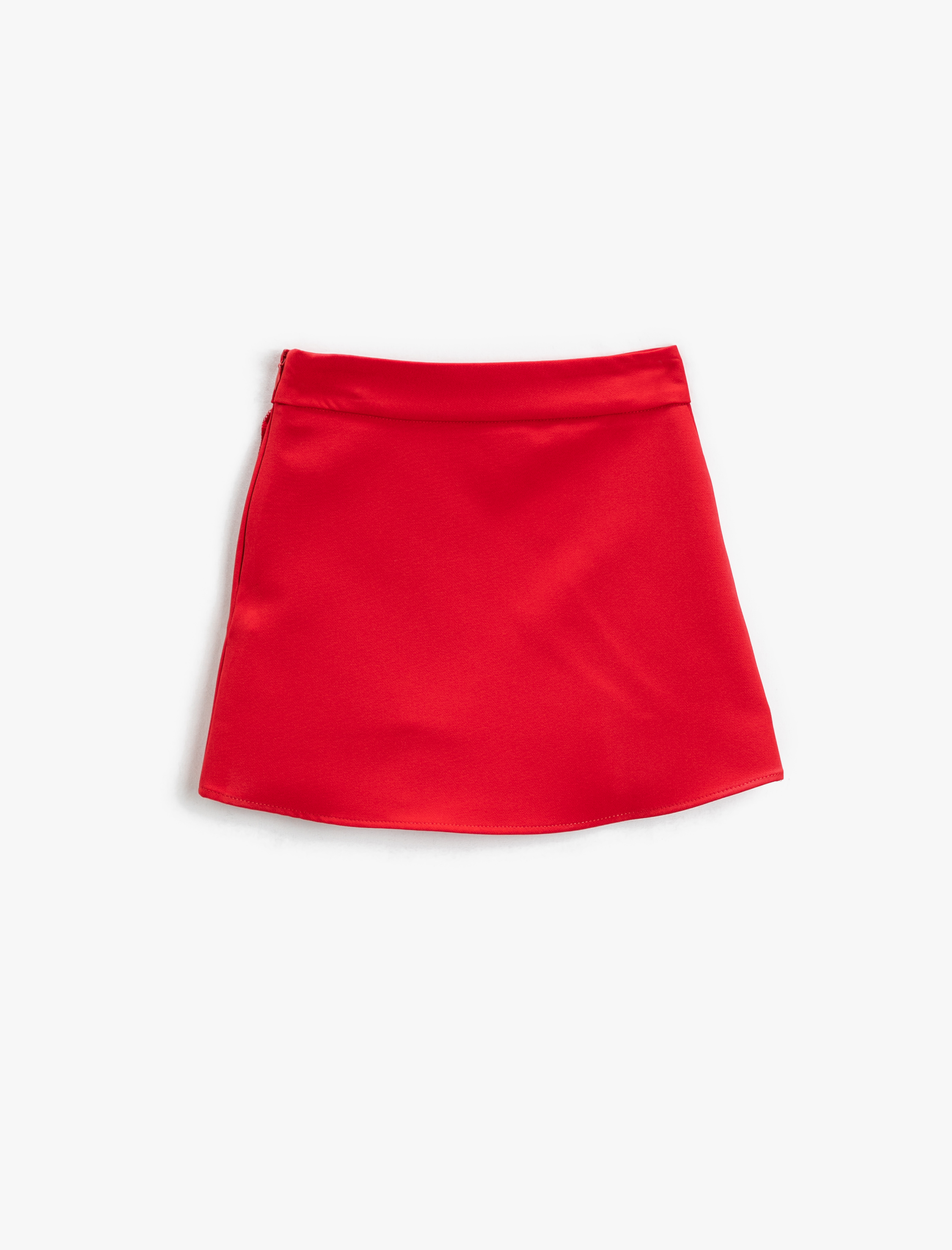 Kız Çocuk Mini Etek Fırfırlı Kruvaze Fermuar Kapamalı