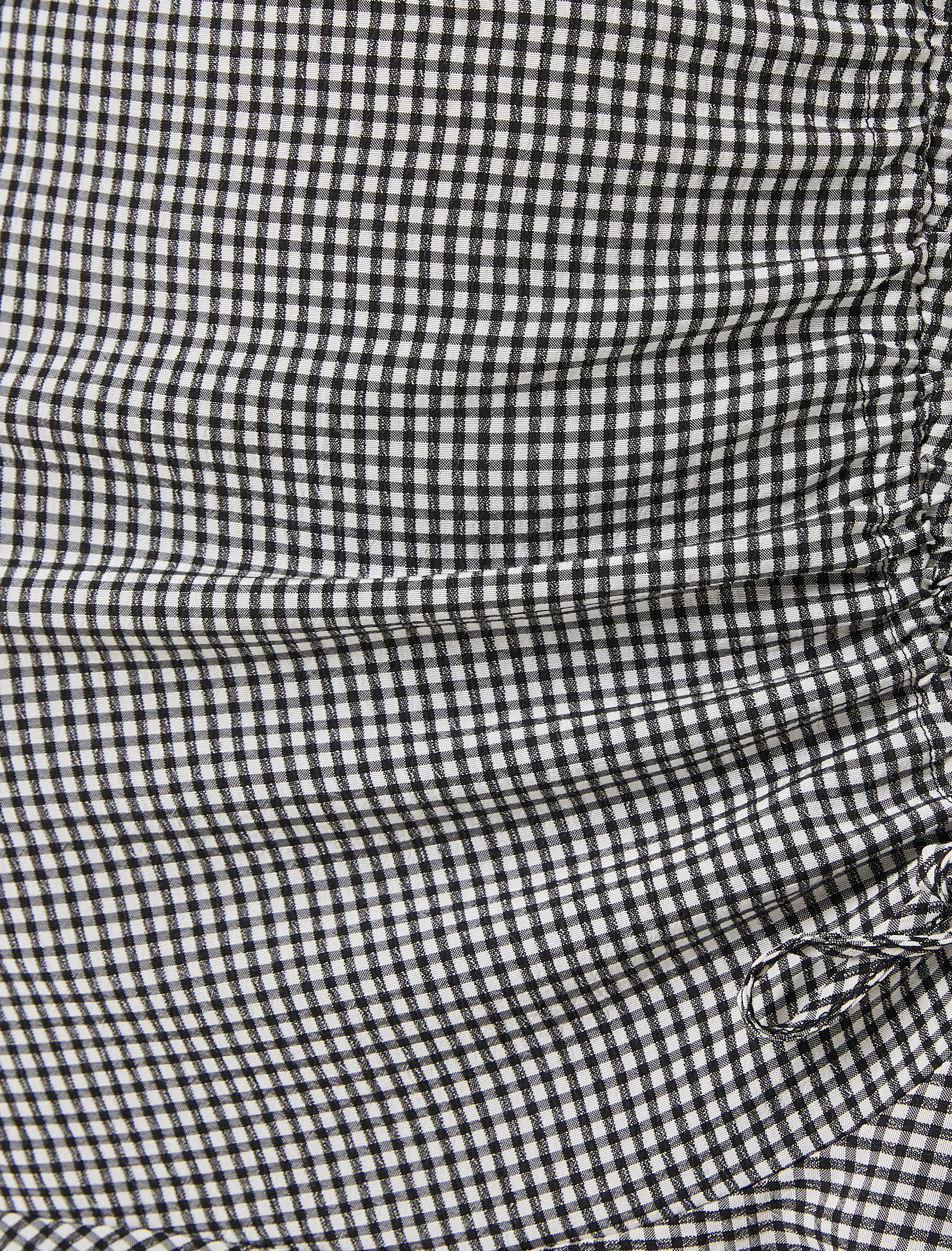   Mini Etek Viskon Fırfırlı Kareli Drapeli