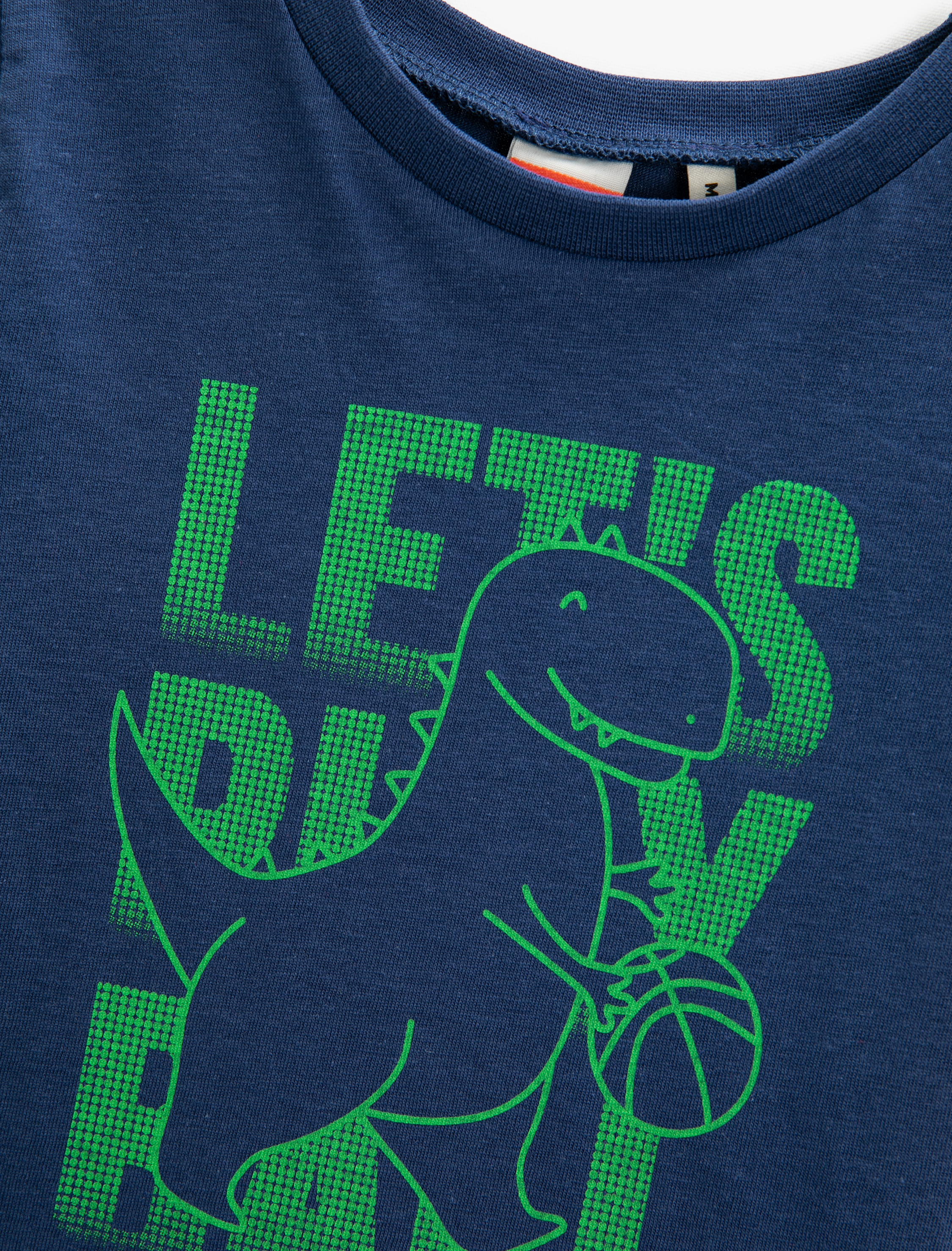  Erkek Bebek Dinozor Baskılı Kısa Kollu Tişört Bisiklet Yaka