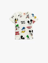 Mickey Mouse Tişört Baskılı Lisanslı Kısa Kollu Bisiklet Yaka