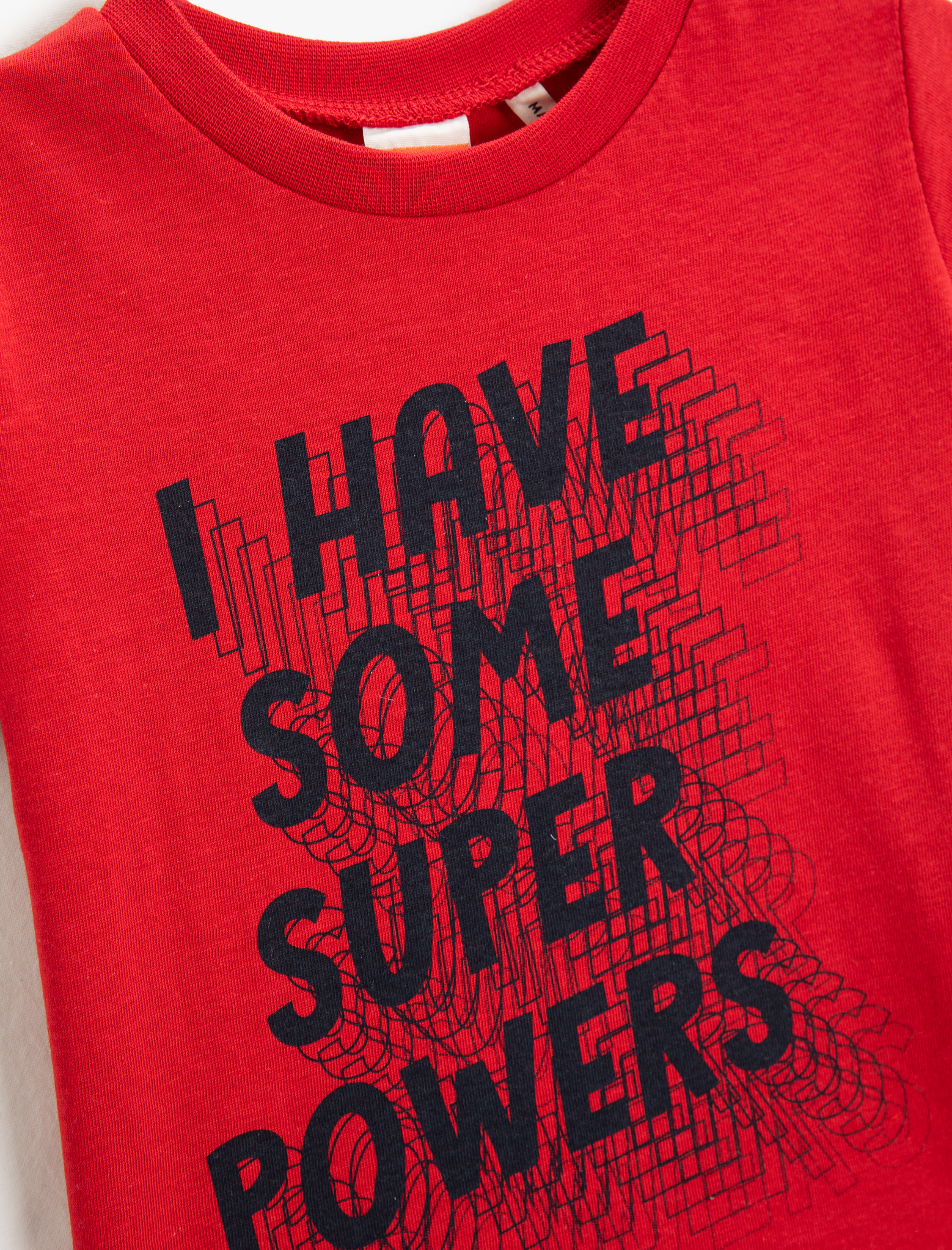  Erkek Bebek Baskılı Kısa Kollu Tişört Bisiklet Yaka