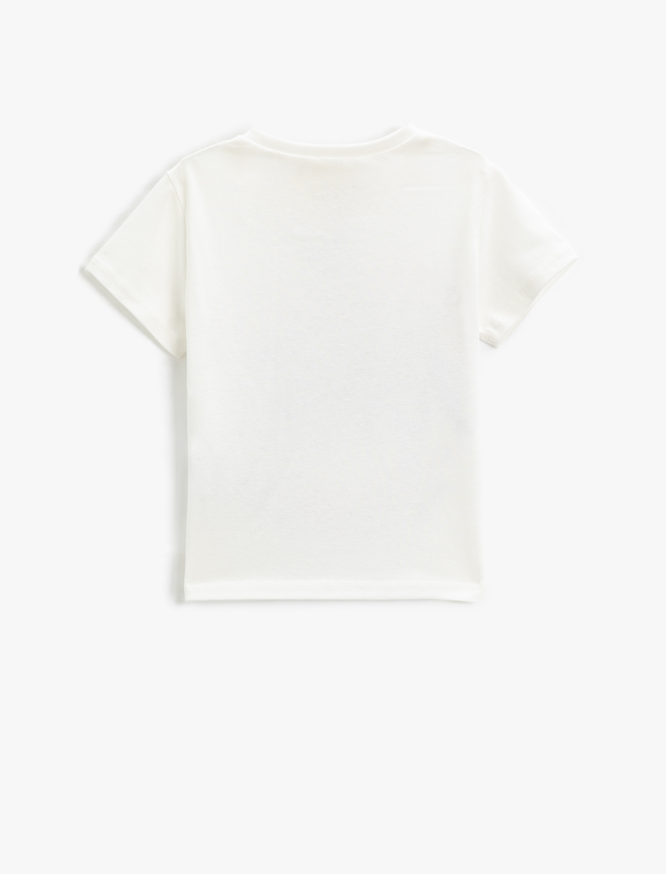  Kız Çocuk Çiçek Baskılı Kısa Kollu Tişört Bisiklet Yaka