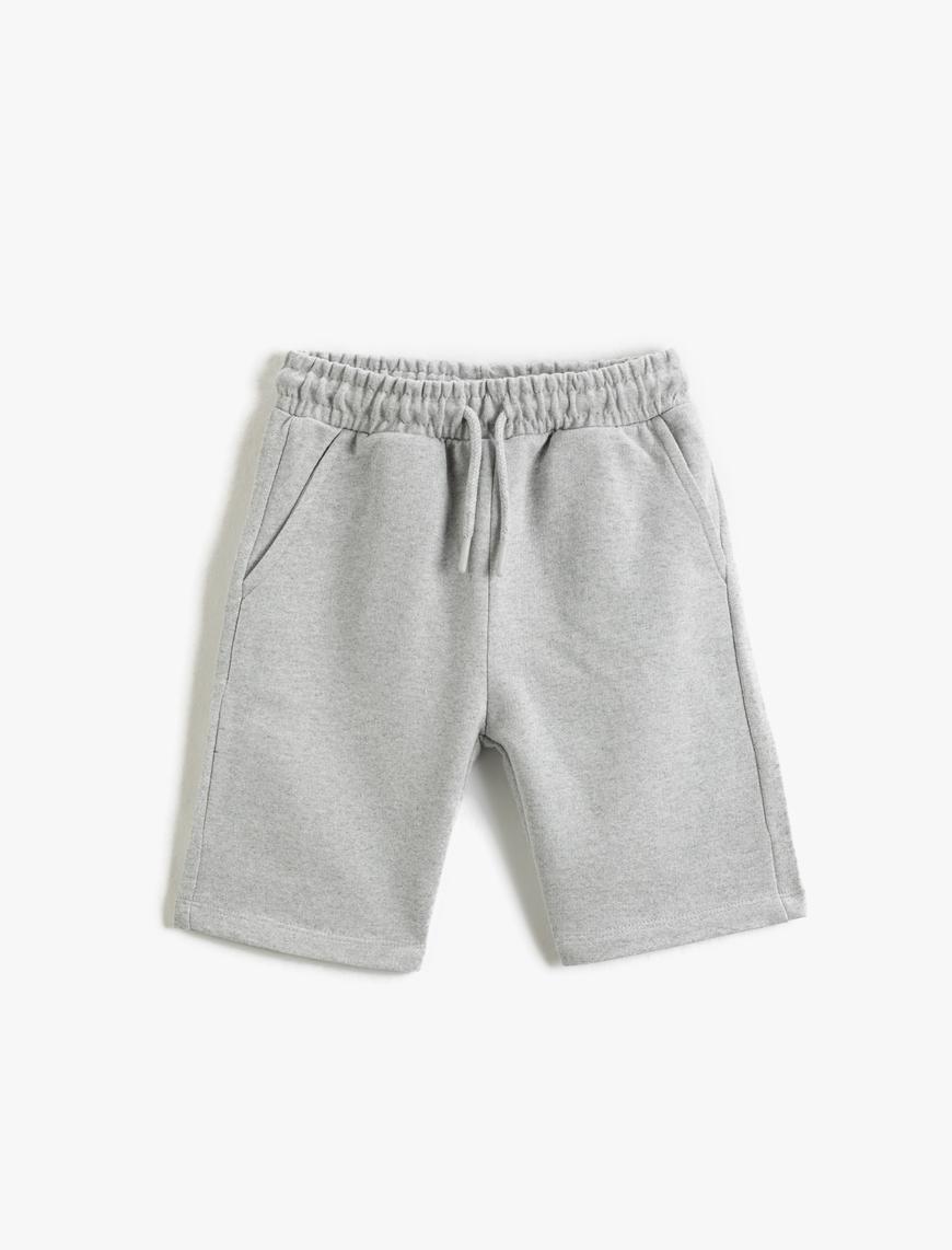  Erkek Çocuk Basic Chino  Şort Beli Bağlamalı Cepli