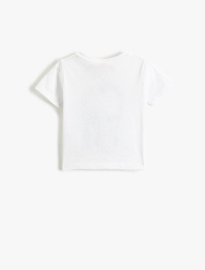 Erkek Bebek Kısa Kollu Bisiklet Yaka Tişört Köpek Baskılı