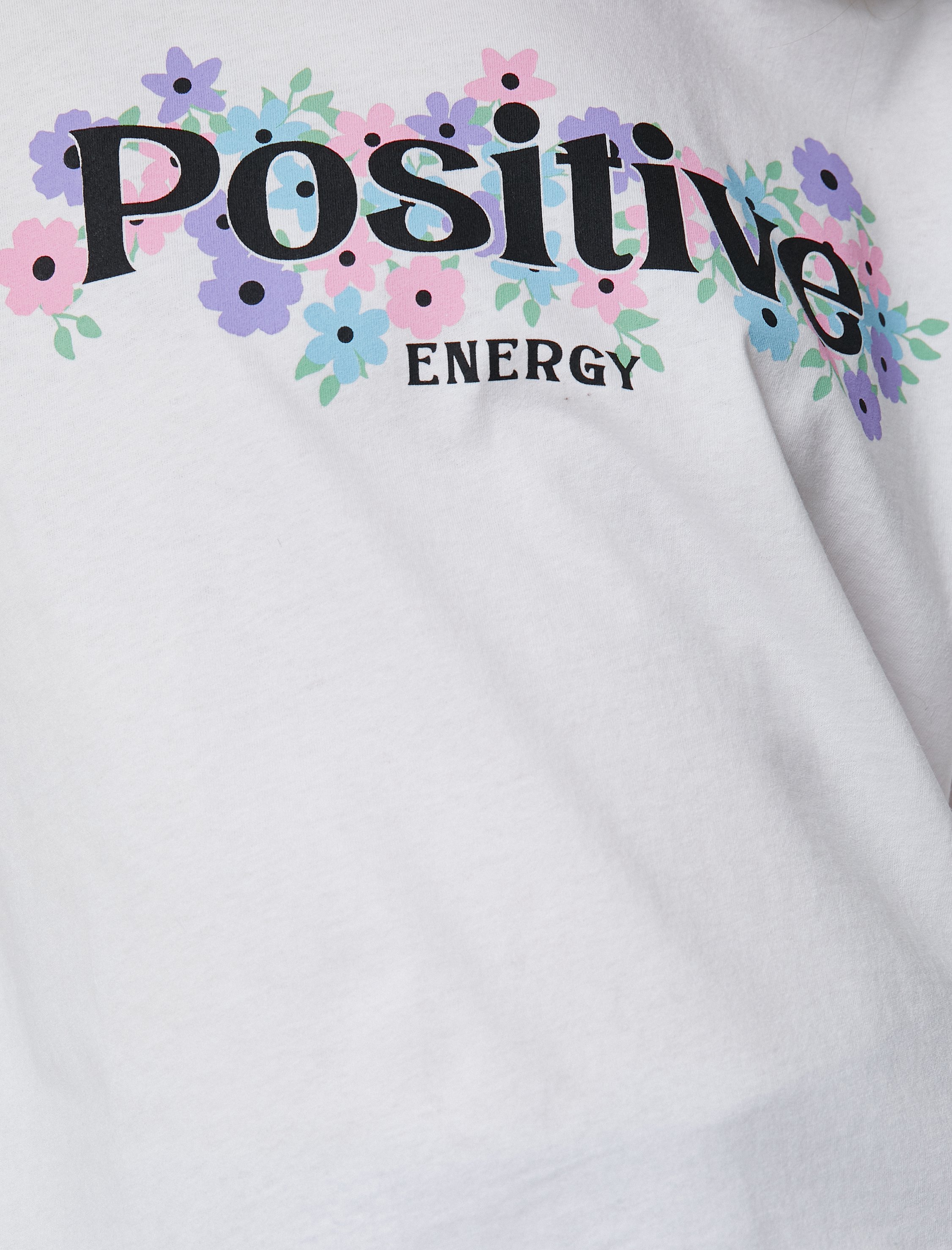   Crop Tişört Slogan Baskılı Bisiklet Yaka Kısa Kollu