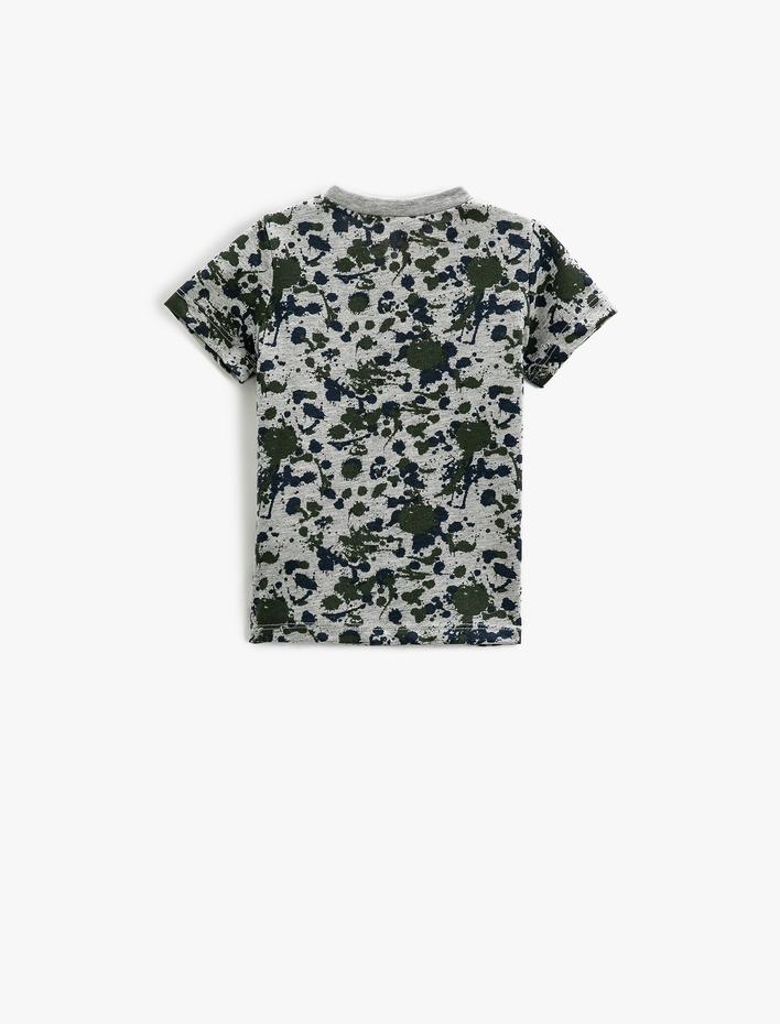 Erkek Bebek Kısa Kollu Tişört Bisiklet Yaka  Baskılı