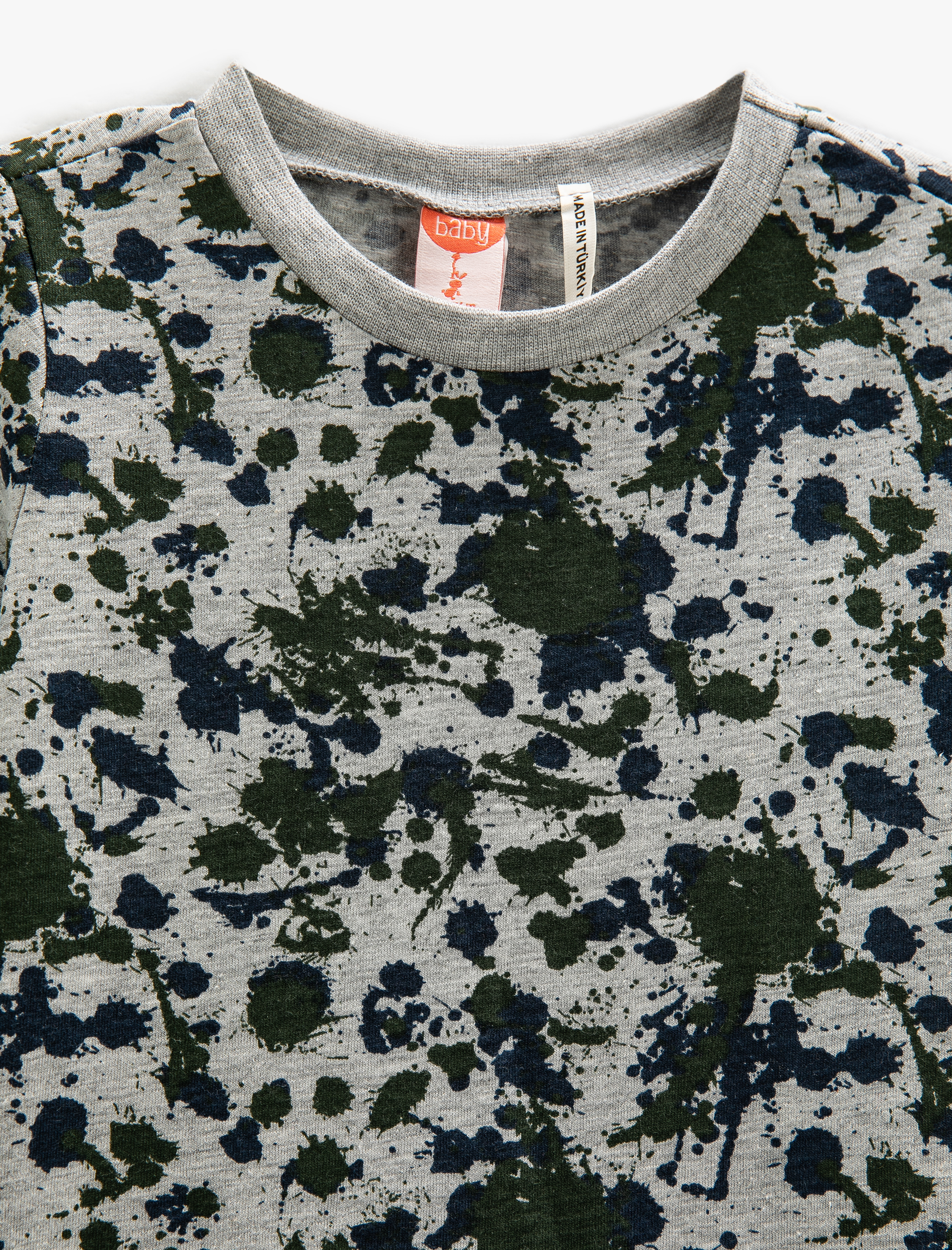  Erkek Bebek Kısa Kollu Tişört Bisiklet Yaka  Baskılı