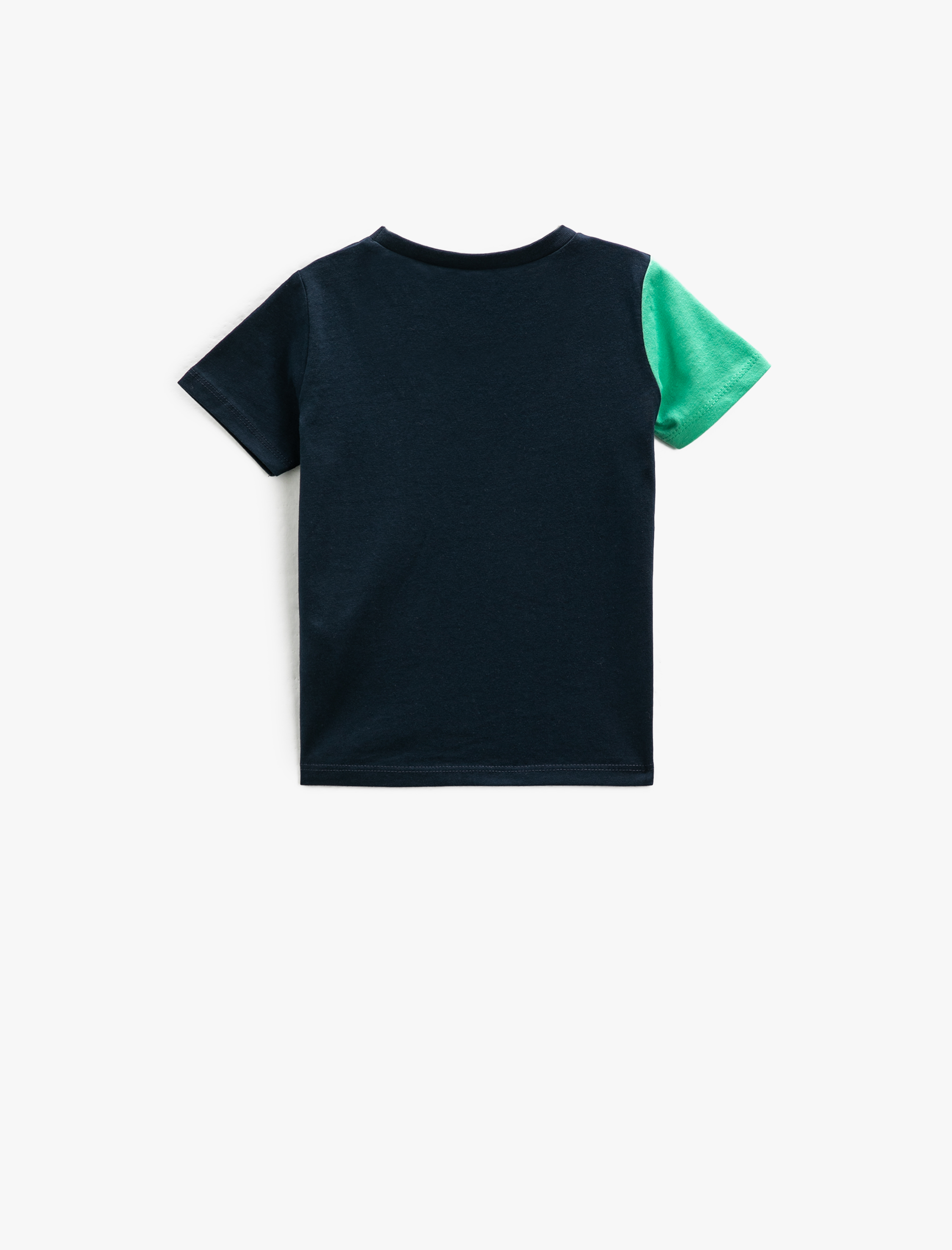  Erkek Bebek Dinozor Baskılı Kısa Kollu Tişört Bisiklet Yaka