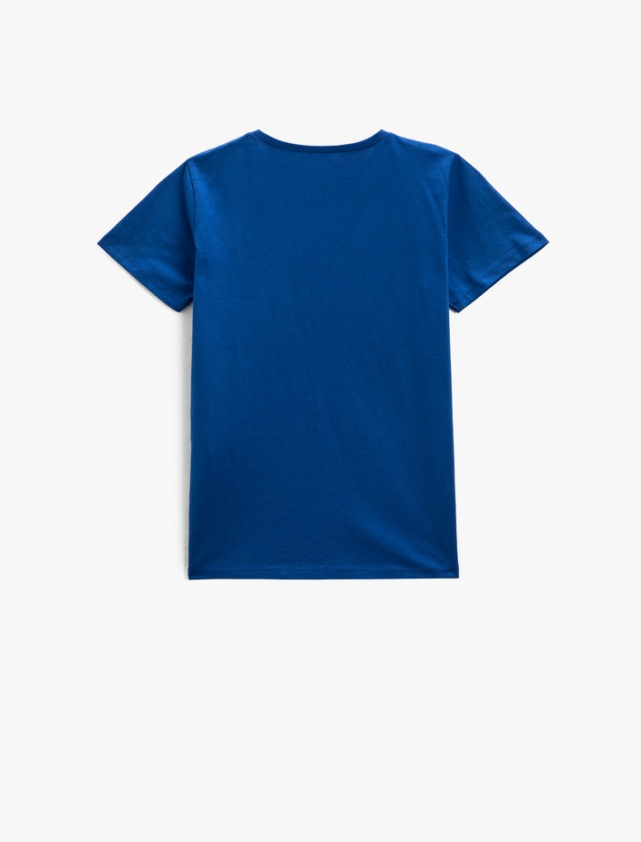 Erkek Çocuk Bisiklet Yaka Tişört Baskılı Kısa Kollu Pamuklu