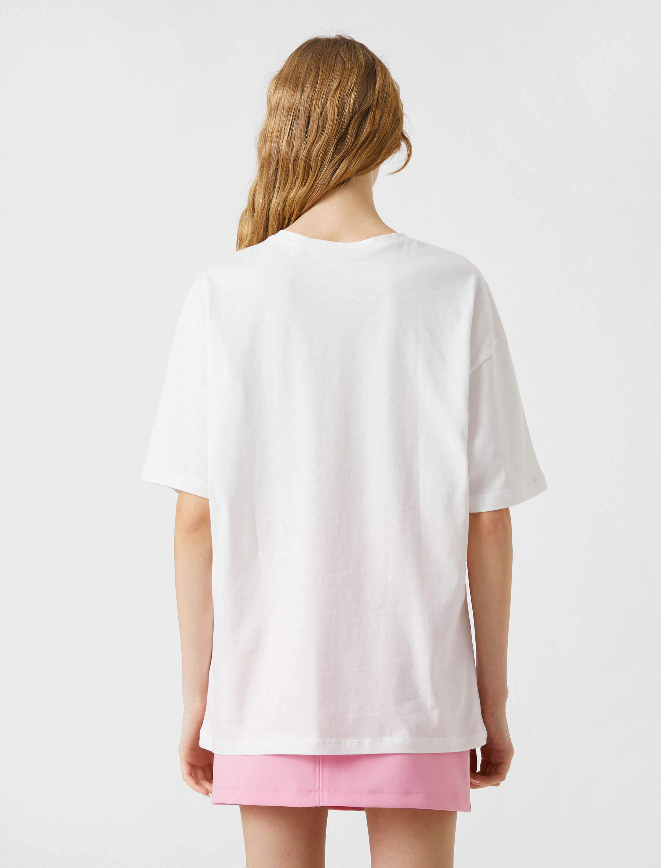   Oversize Anime Tişört Baskılı Kısa Kollu Bisiklet Yaka Pamuklu