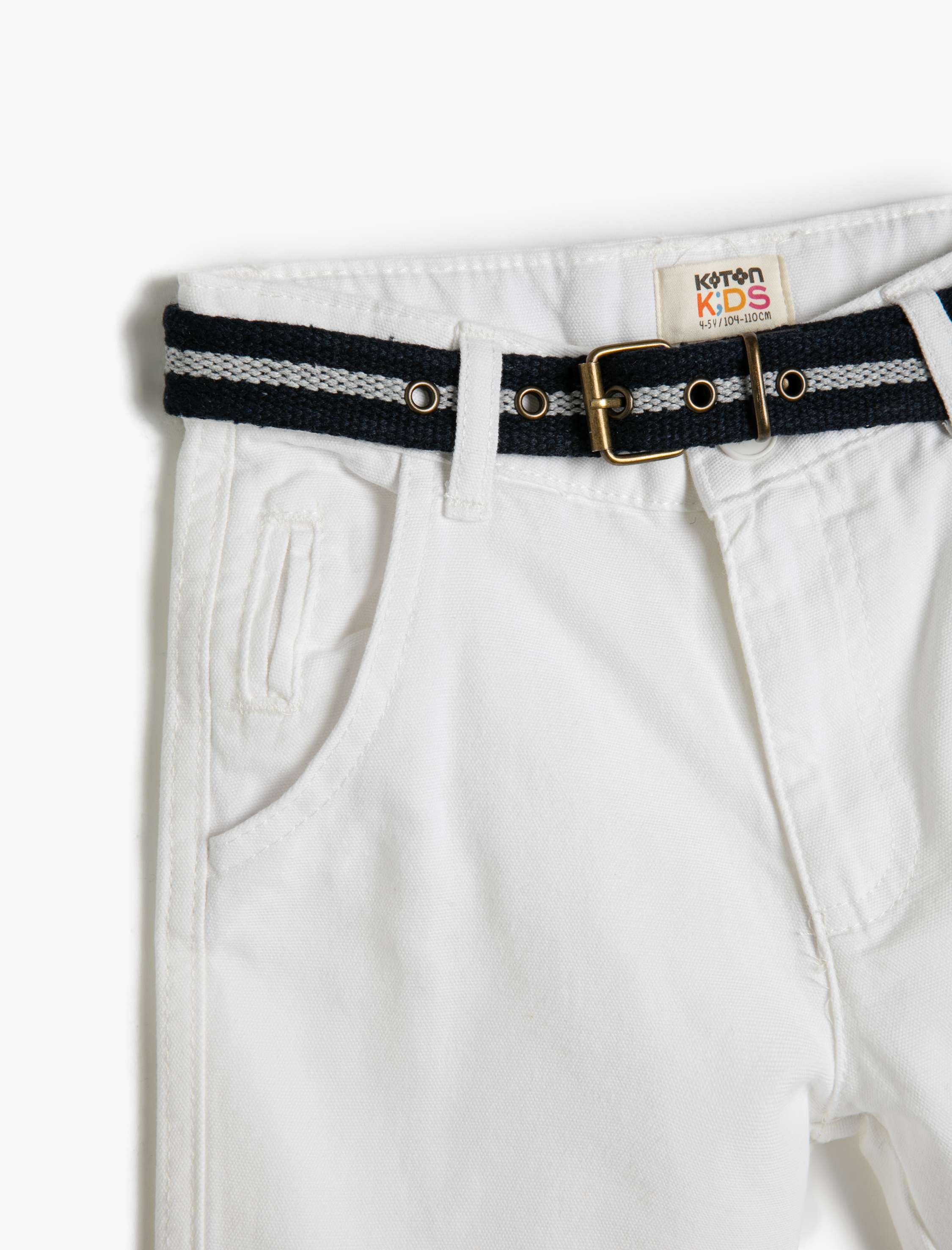  Erkek Çocuk Basic Bermuda Şort Kemer Detaylı Cepli Pamuklu Beli Ayarlanabilir Lastikli