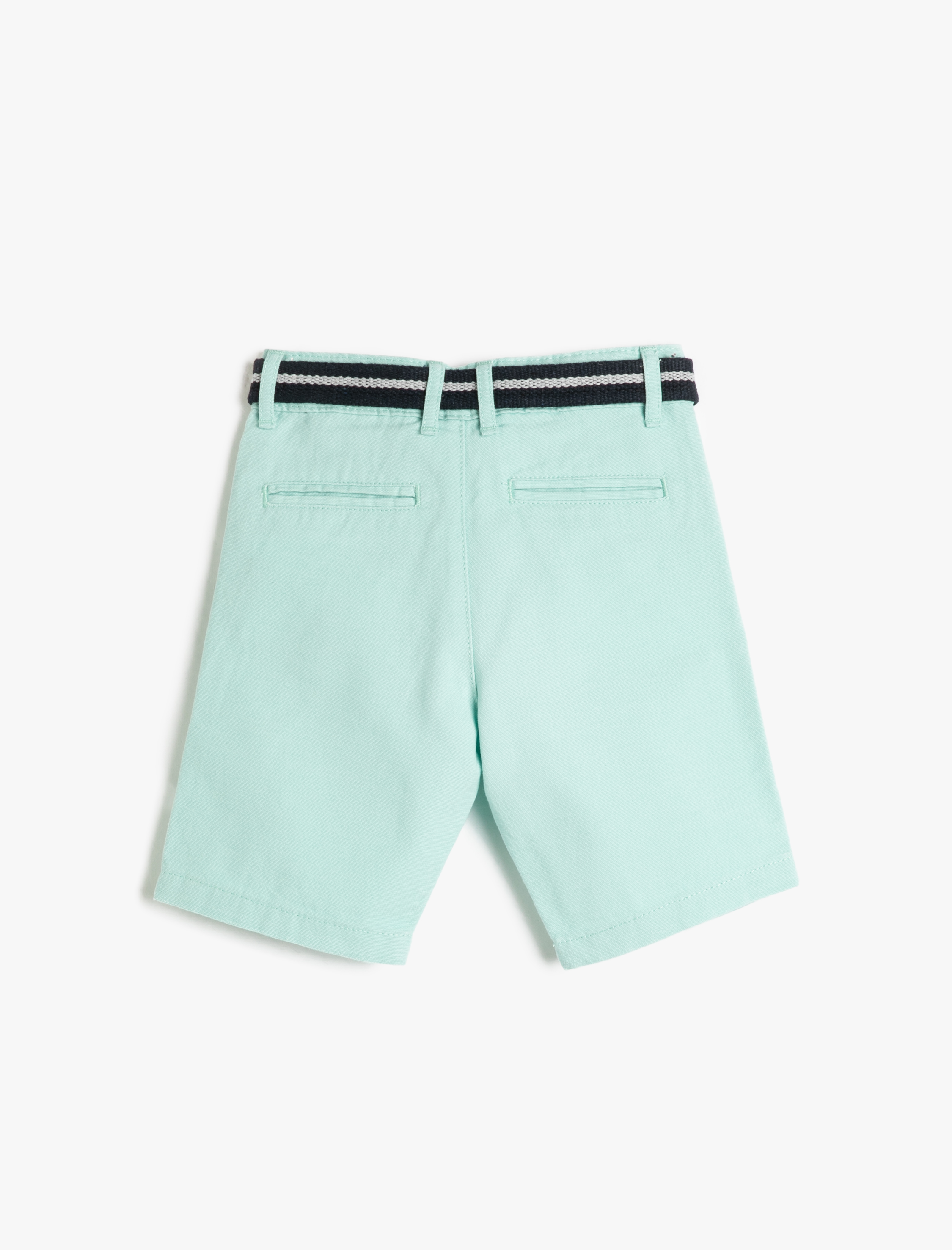 Erkek Çocuk Basic Bermuda Şort Kemer Detaylı Cepli Pamuklu Beli Ayarlanabilir Lastikli