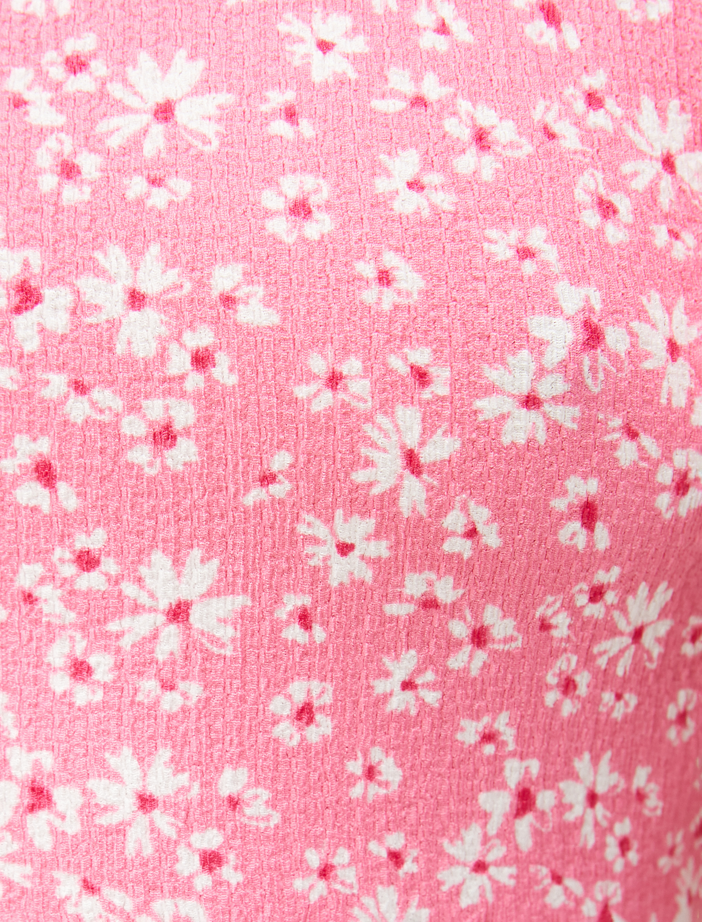   Çiçekli Elbise Mini Fırfırlı Bisiklet Yaka Bürümcük