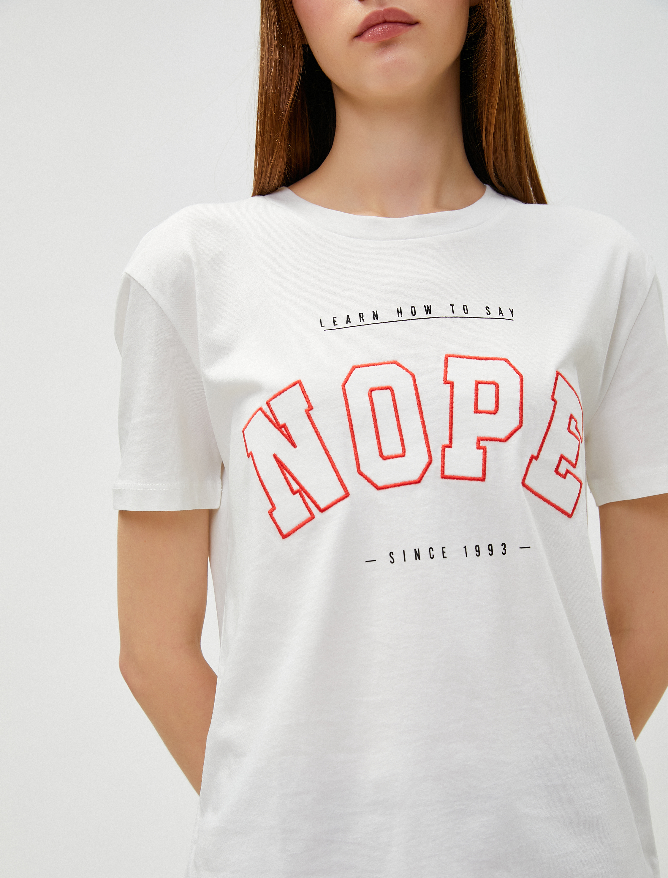   Baskılı Tişört Bisiklet Yaka Kısa Kollu Pamuklu