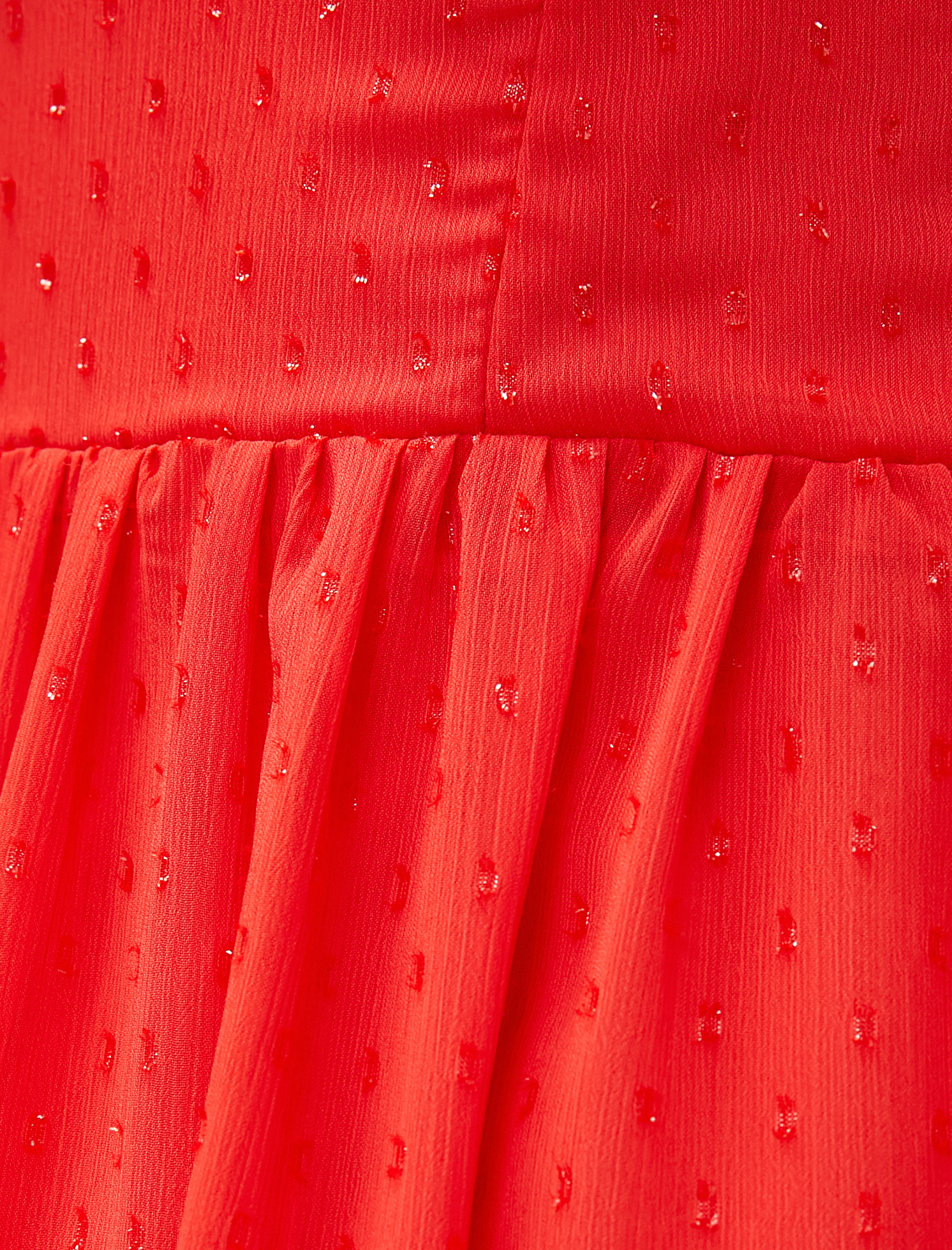   Mini Şifon Abiye Elbise Balon Kollu