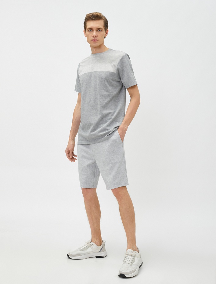  Beli Bağcıklı Şort Cep Detaylı Pamuklu