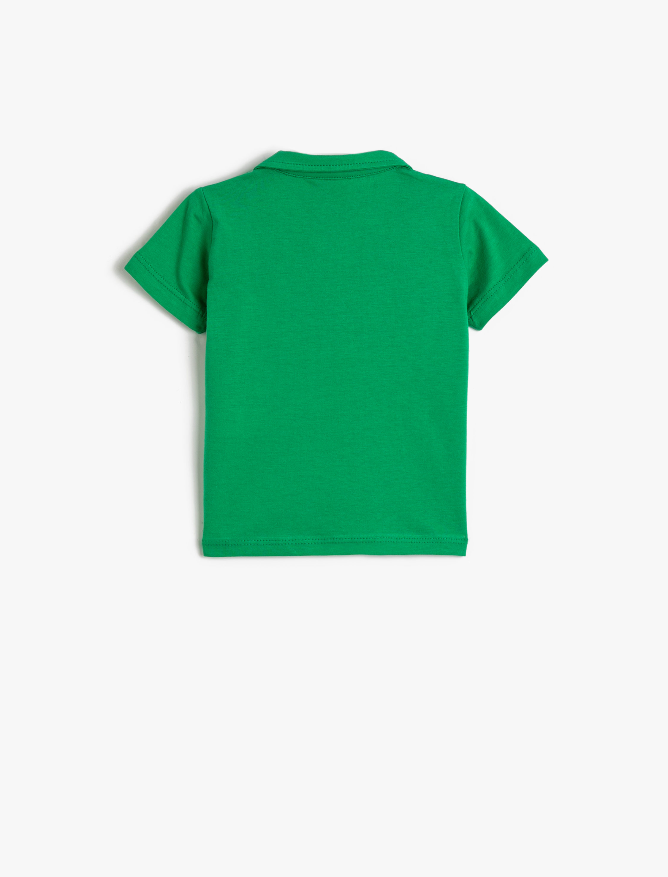  Erkek Bebek Polo Tişört Kısa Kollu Düğmeli Baskılı Pamuklu