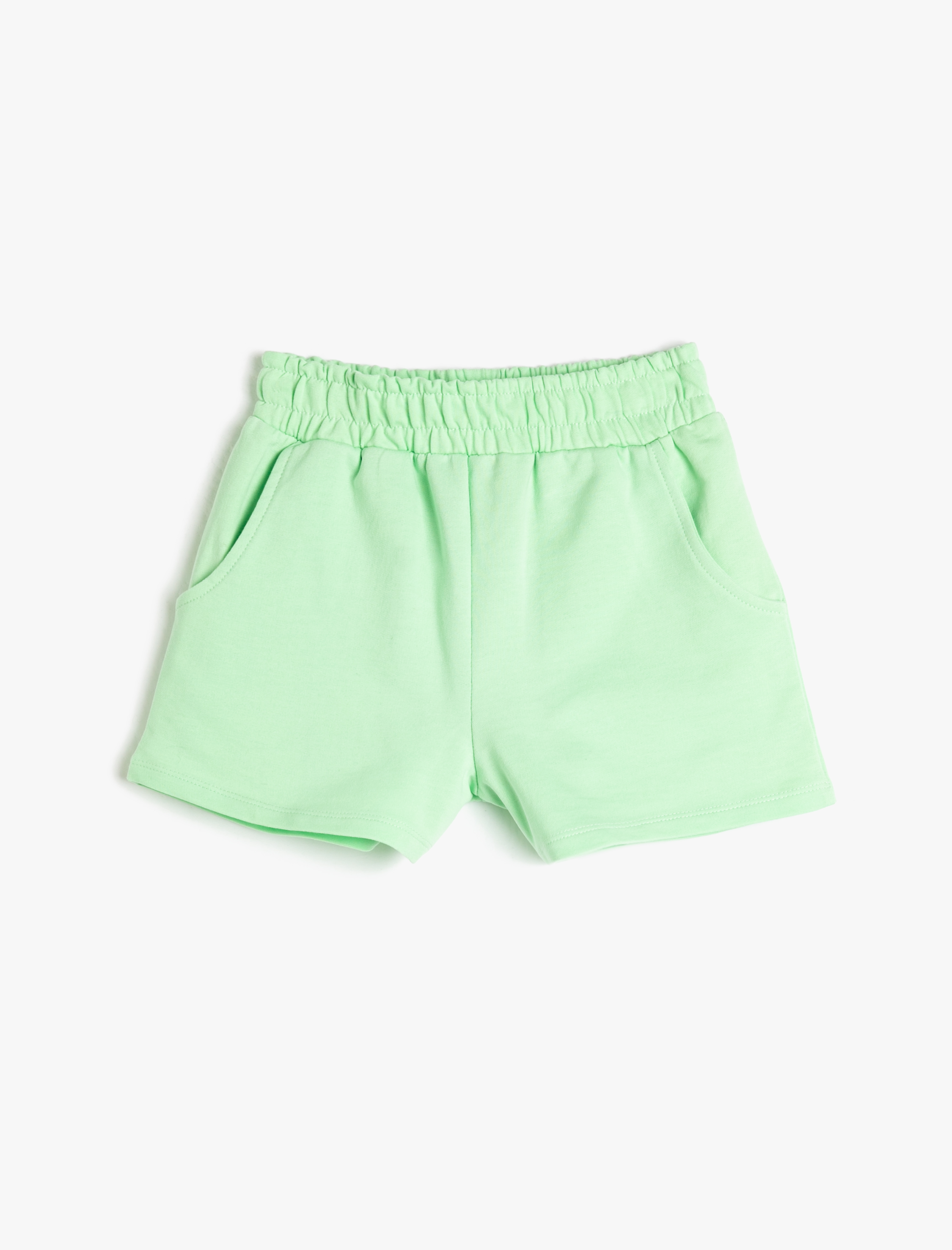  Kız Çocuk Basic Şort Cepli Rahat Kesim Pamuklu