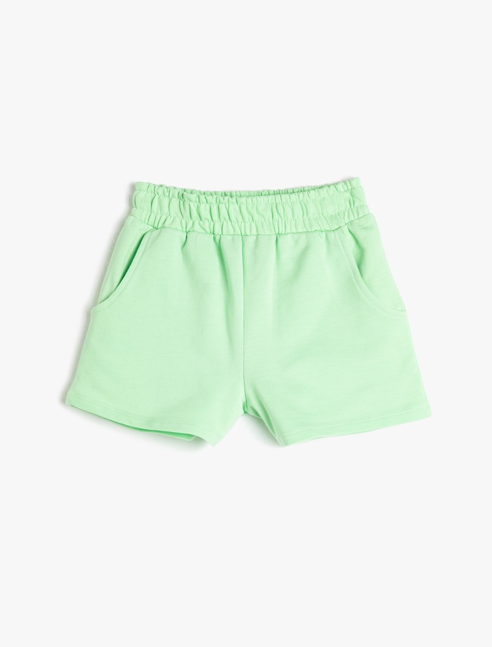 Kız Çocuk Basic Şort Cepli Rahat Kesim Pamuklu