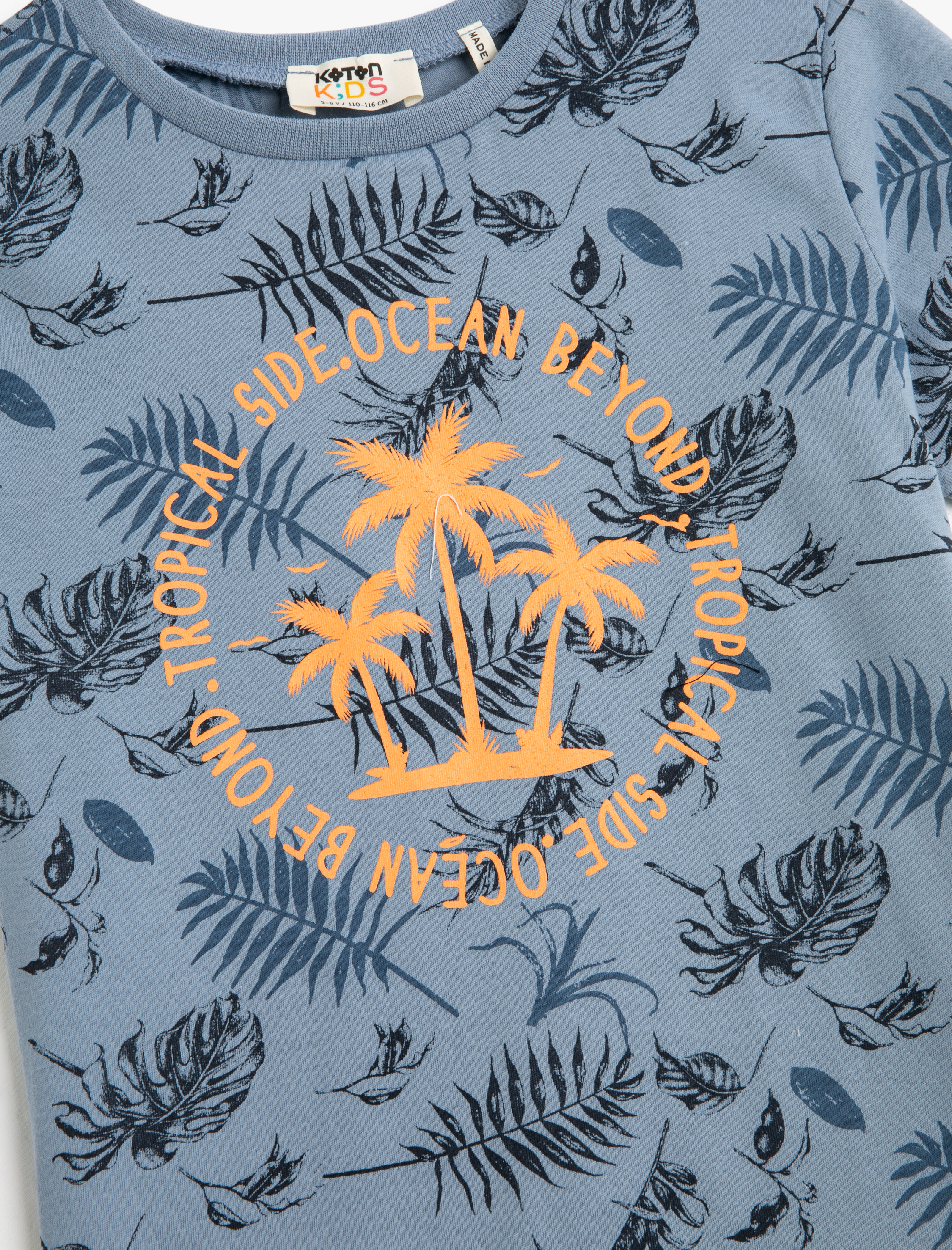  Erkek Çocuk Tişört Kısa Kollu Bisiklet Yaka Baskılı Pamuklu