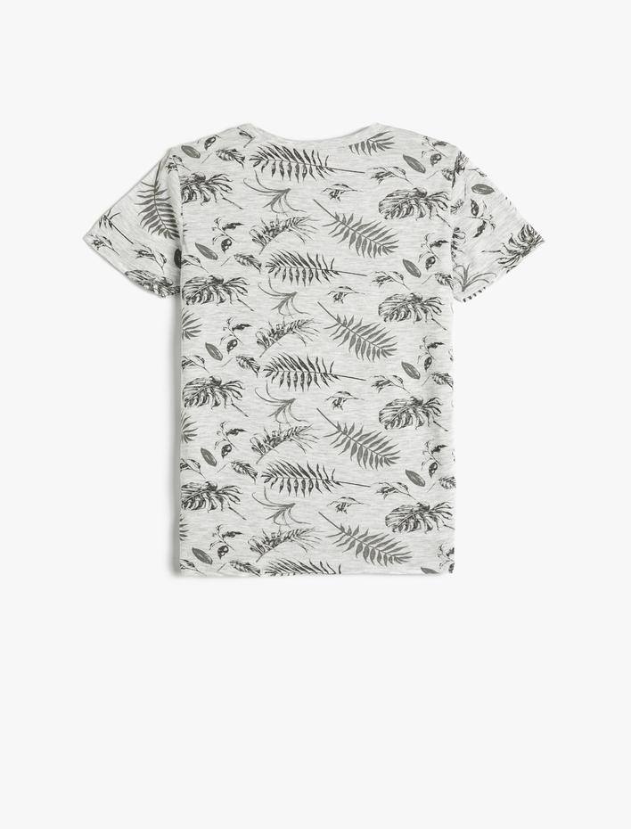 Erkek Çocuk Tişört Kısa Kollu Bisiklet Yaka Baskılı Pamuklu