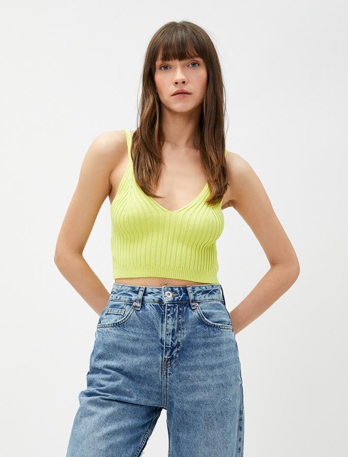  Triko Büstiyer V Yaka Askılı