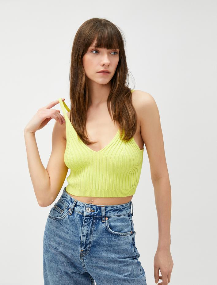  Triko Büstiyer V Yaka Askılı