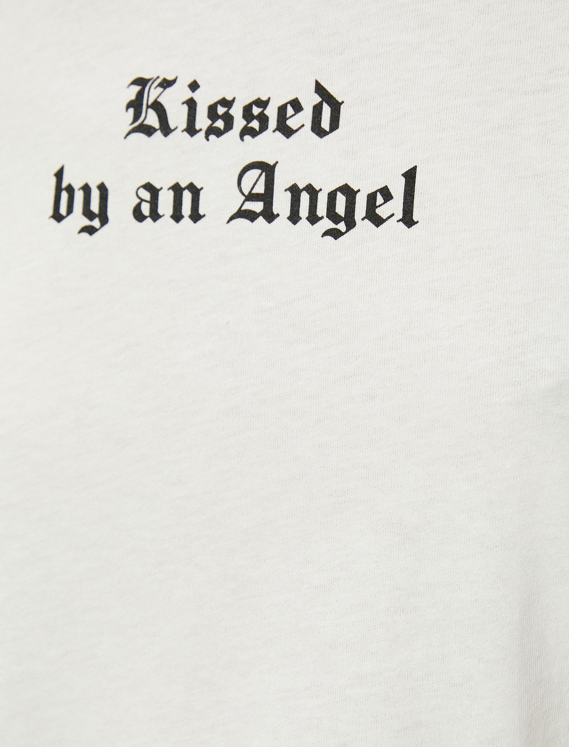   Tişört Slogan Baskılı Bisiklet Yaka Kısa Kollu Pamuklu