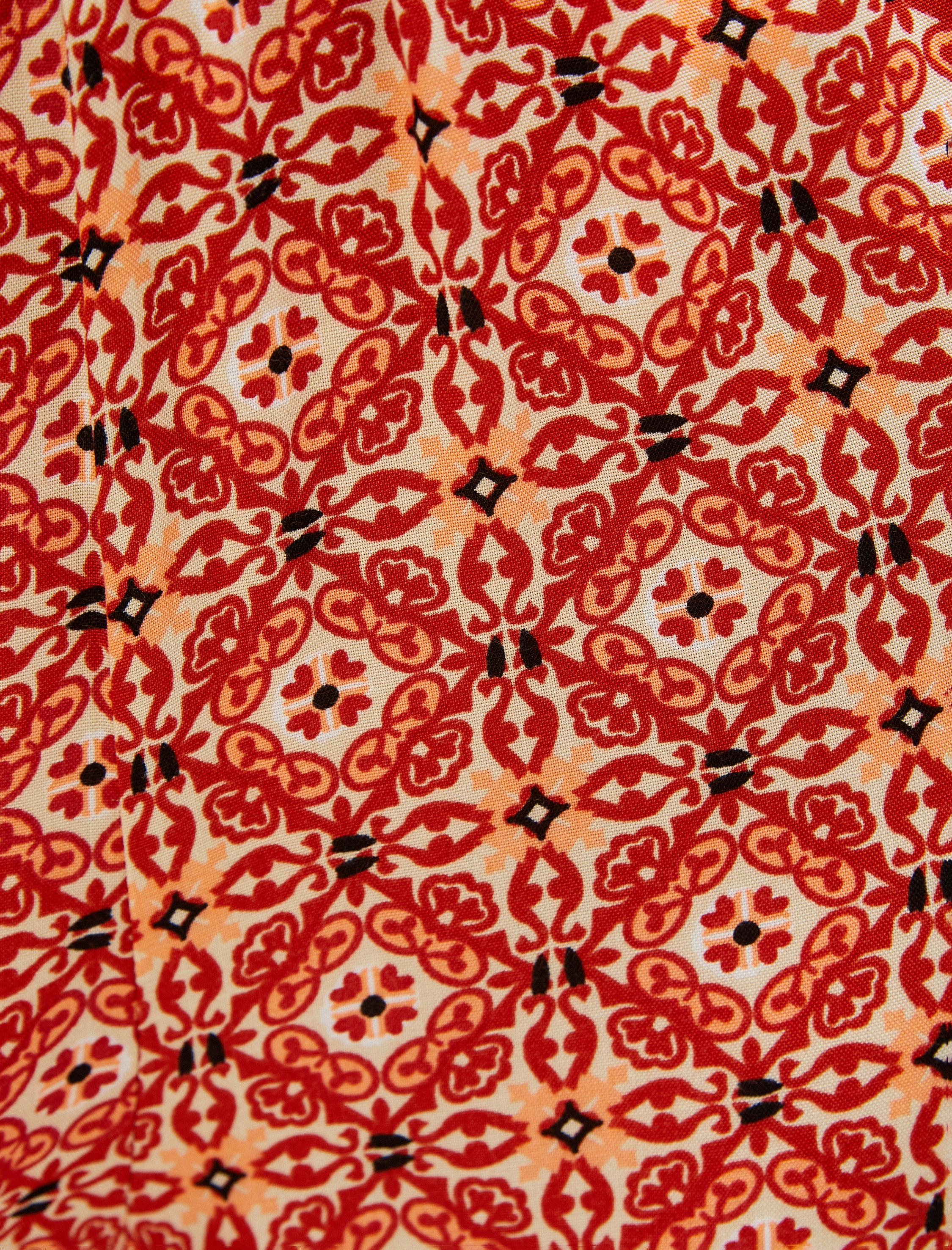   Bol Paça Pantolon Beli Lastikli Etnik Desenli Viskon