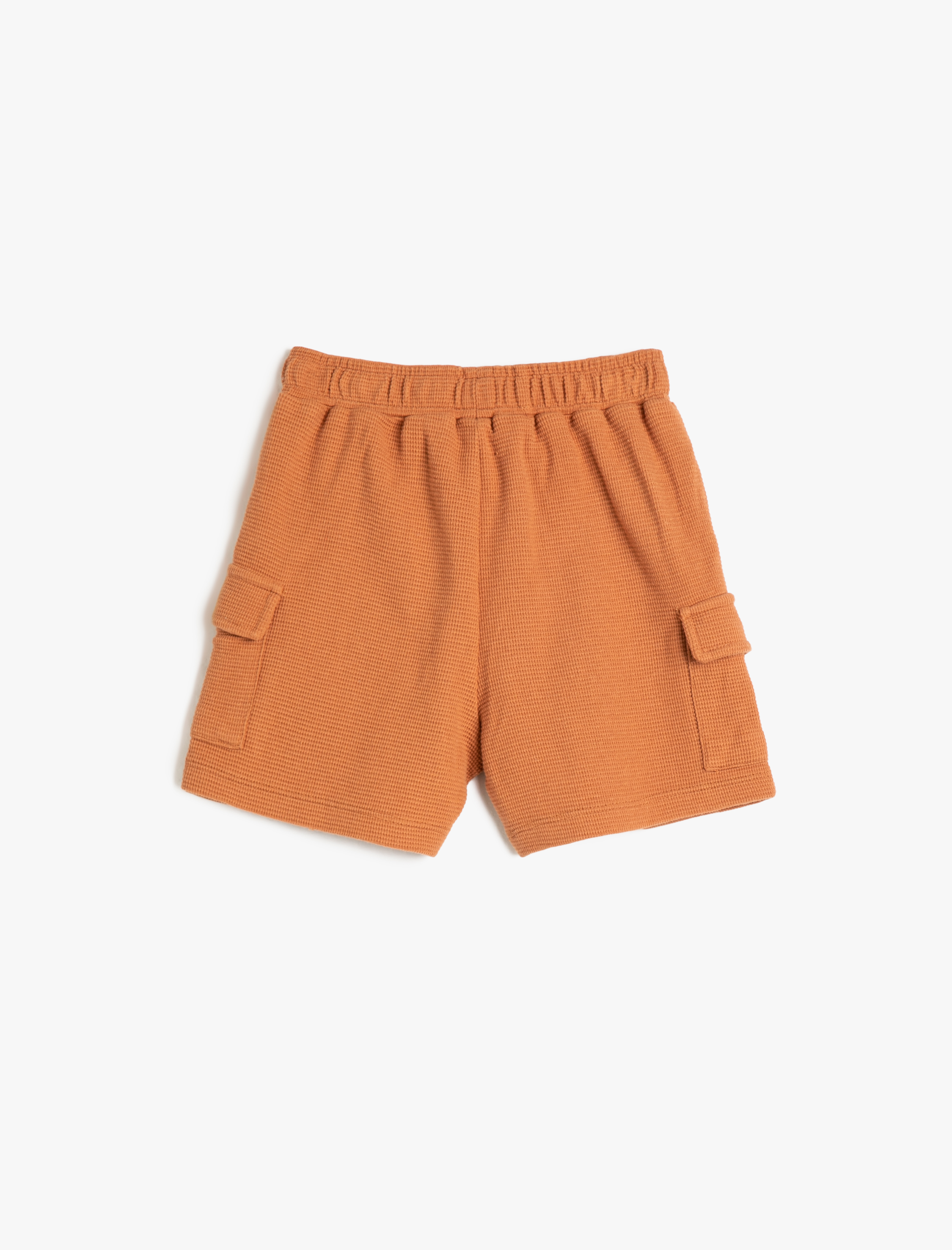  Erkek Bebek Şort Beli Bağlamalı Lastikli Yanları Cepli Dokulu Pamuklu