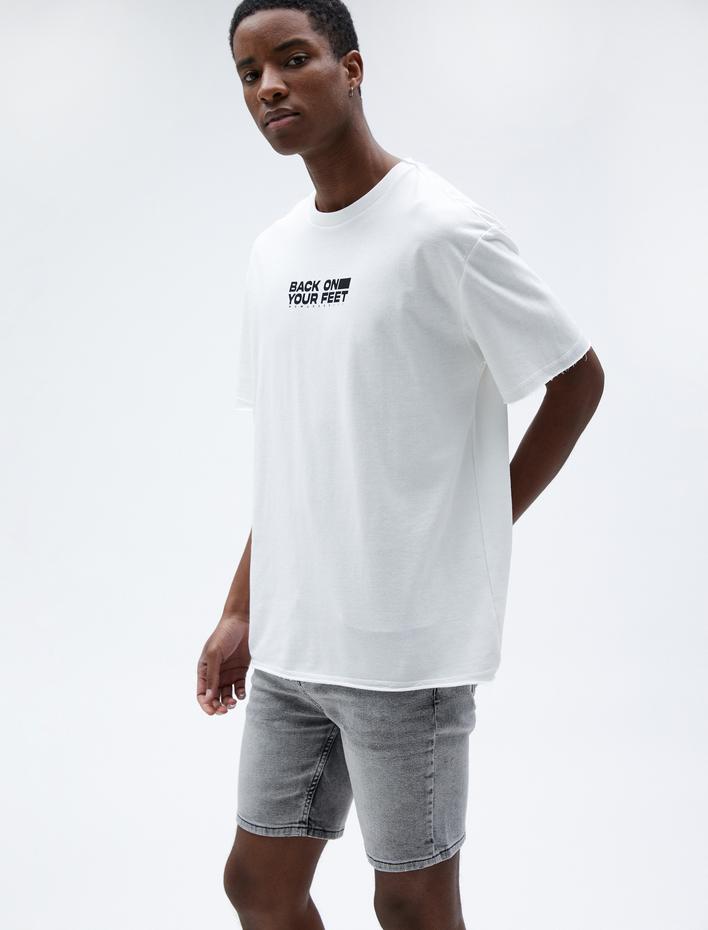  Kısa Şort Kot Düğmeli 5 Cep Detaylı