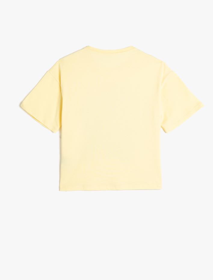 Kız Çocuk Tişört Kısa Kollu Bisiklet Yaka Pamuklu Anime Baskılı