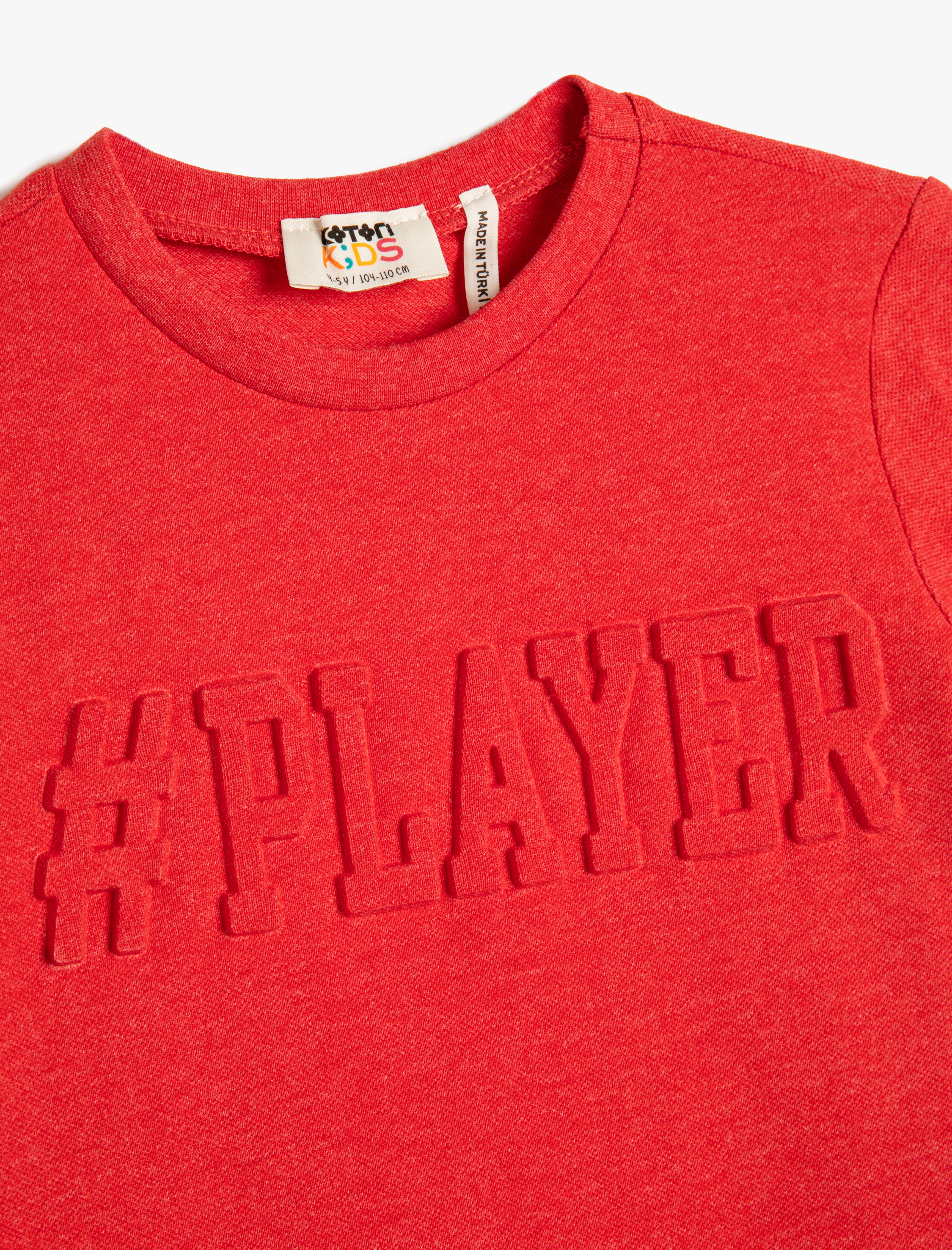  Erkek Çocuk Tişört Kısa Kollu Bisiklet Yaka Kabartma Baskılı