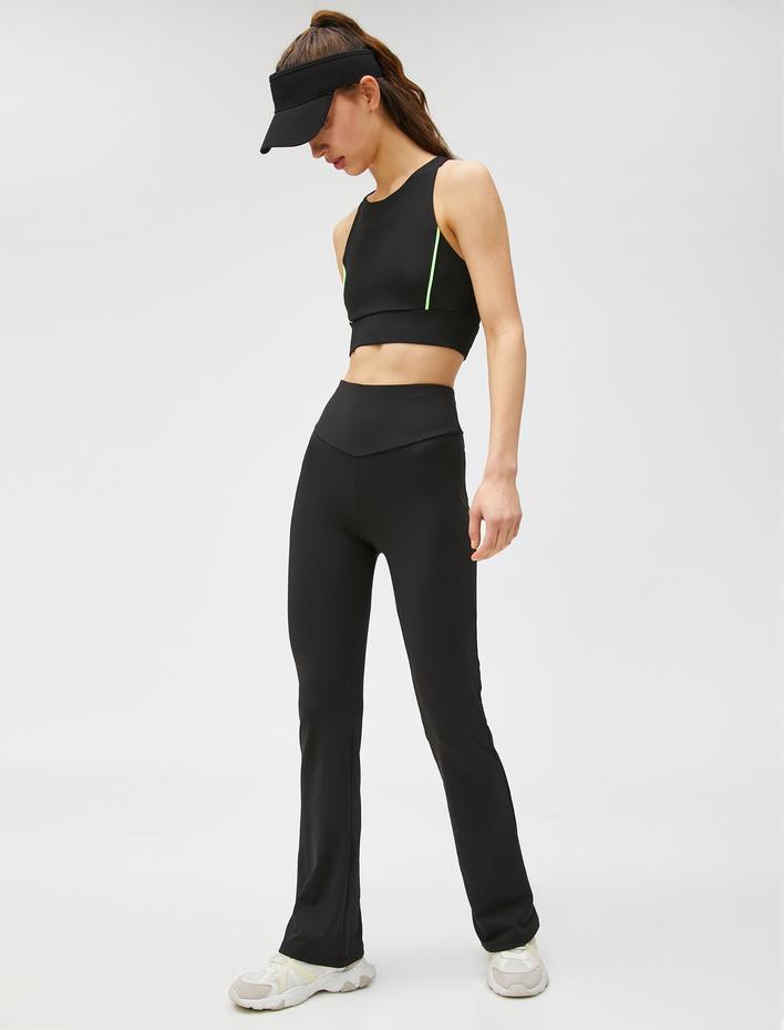  İspanyol Paça Sporcu Tayt Yüksek Bel