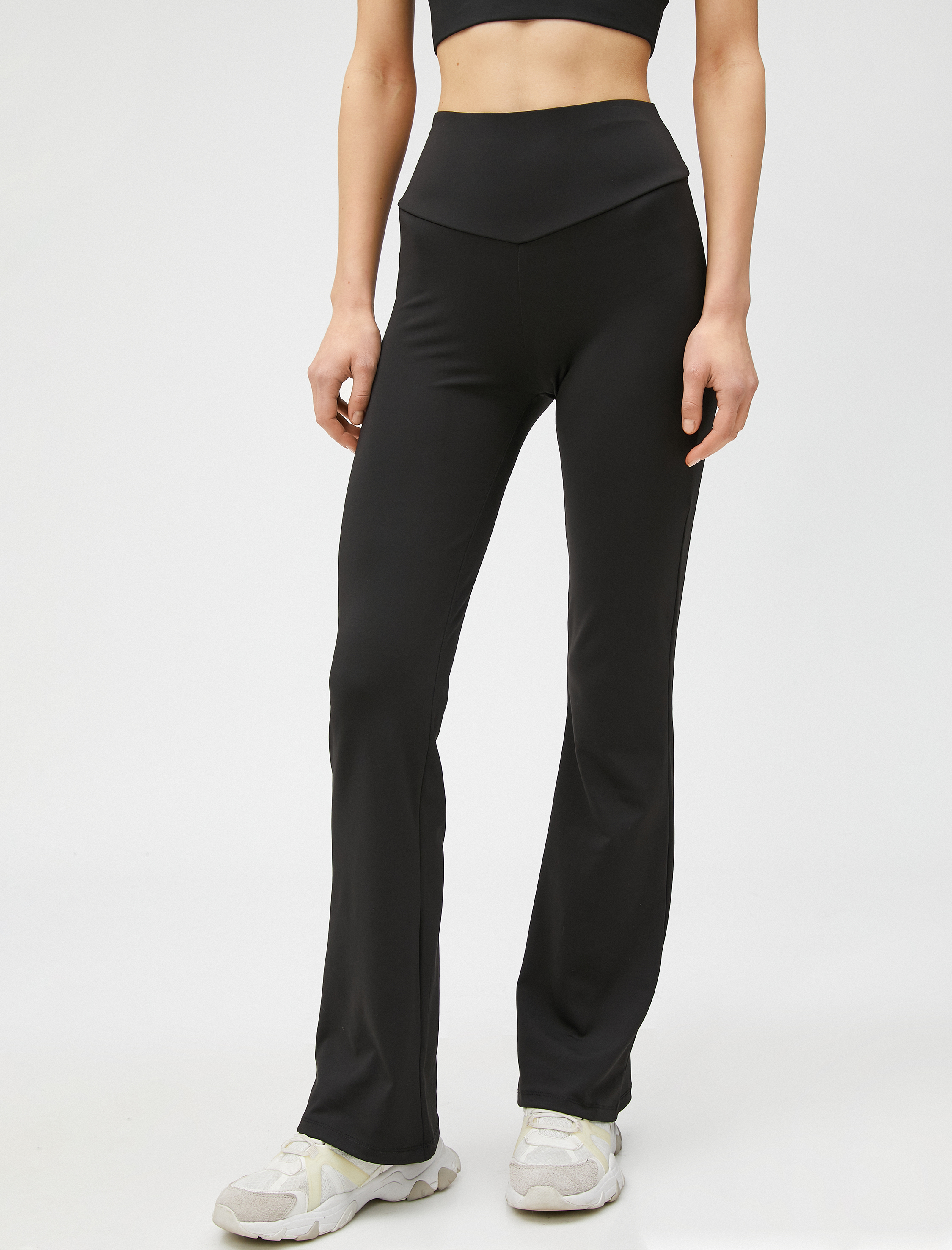   İspanyol Paça Sporcu Tayt Yüksek Bel