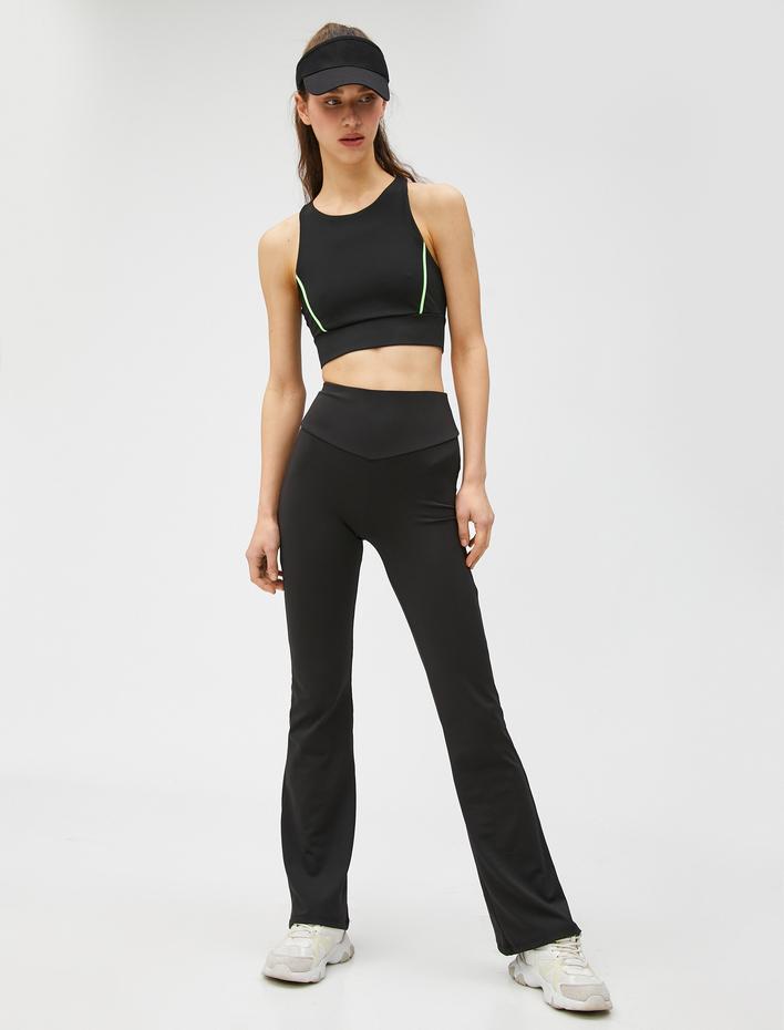  İspanyol Paça Sporcu Tayt Yüksek Bel