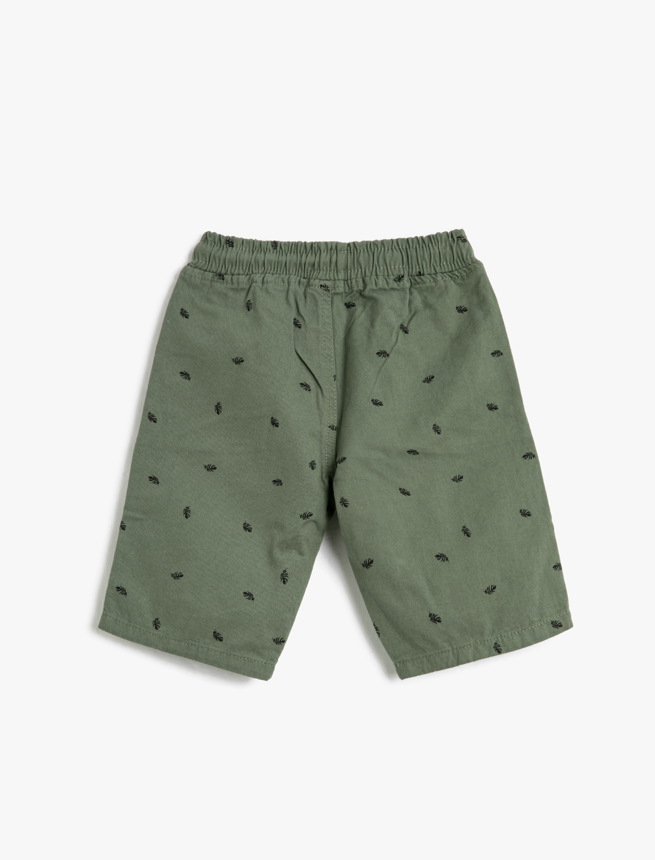  Erkek Çocuk Şort Pamuklu Beli Lastikli Palmiye Baskılı