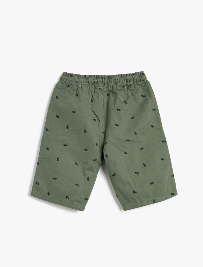 Erkek Çocuk Şort Pamuklu Beli Lastikli Palmiye Baskılı