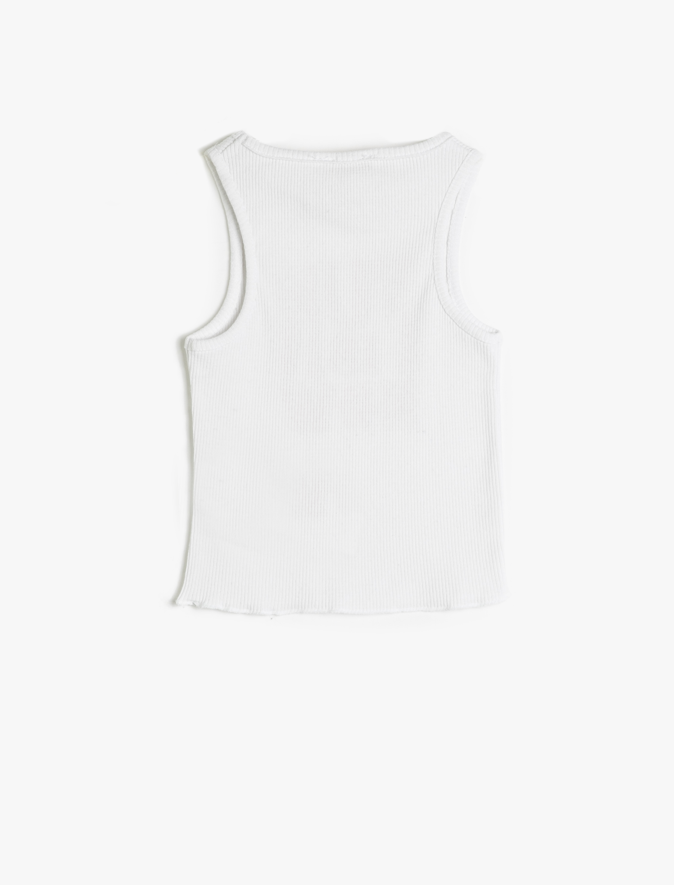  Kız Çocuk Atlet Kolsuz Baskılı Ribanalı Pamuk Karışımlı