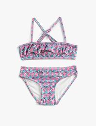 Bikini Takımı Fırfırlı İnce Askılı