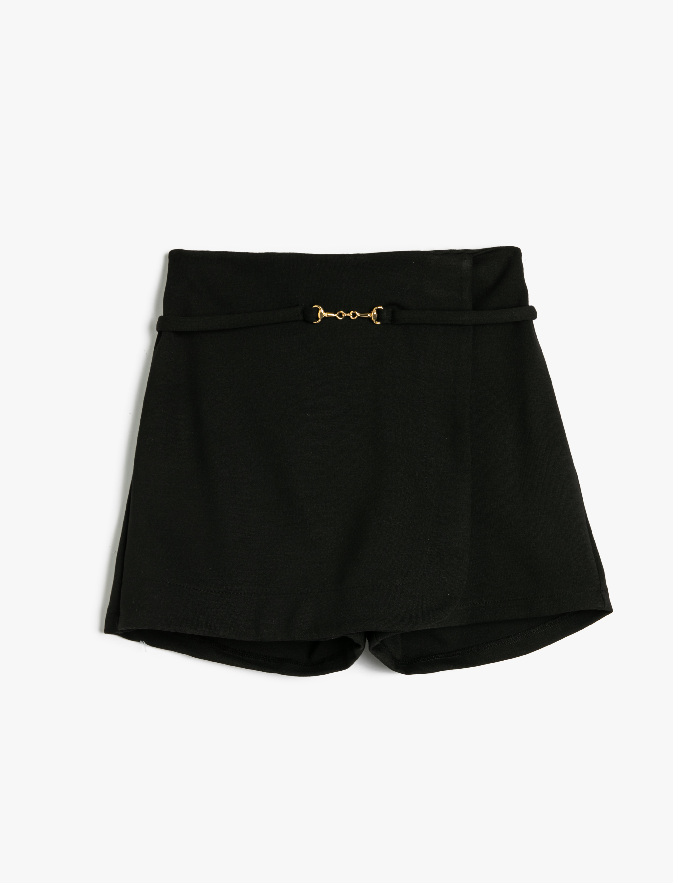  Kız Çocuk Şort Etek Kemer Detaylı Kruvaze