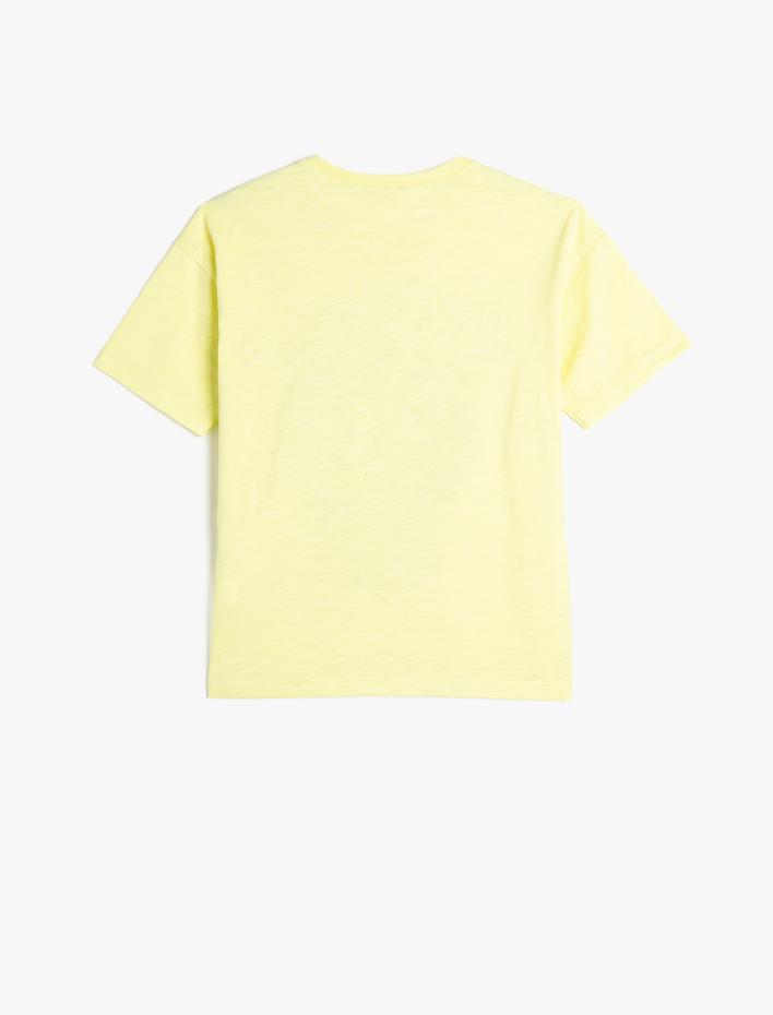 Erkek Çocuk Yarış Temalı Tişört Slogan Detaylı Kısa Kollu Bisiklet Yaka