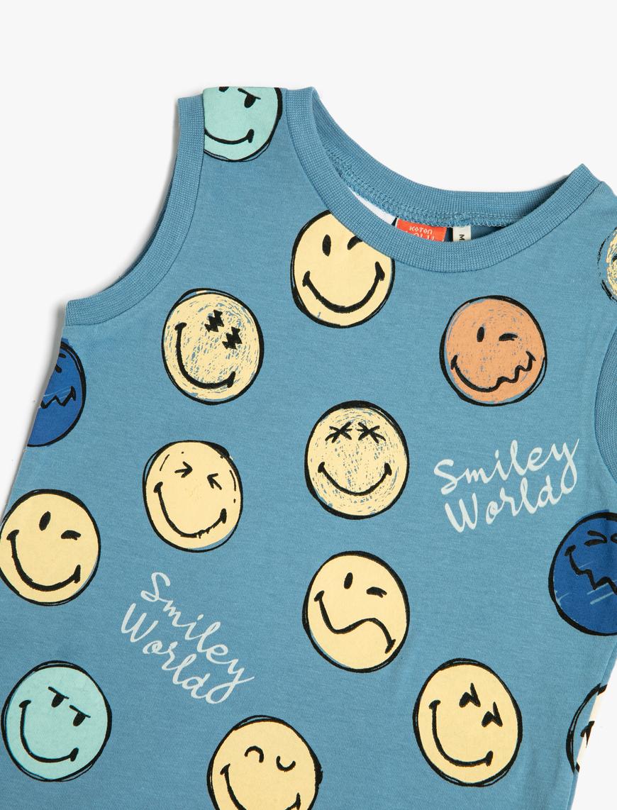  Erkek Bebek SmileyWorld® Atlet Lisanslı Bisiklet Yaka Pamuklu