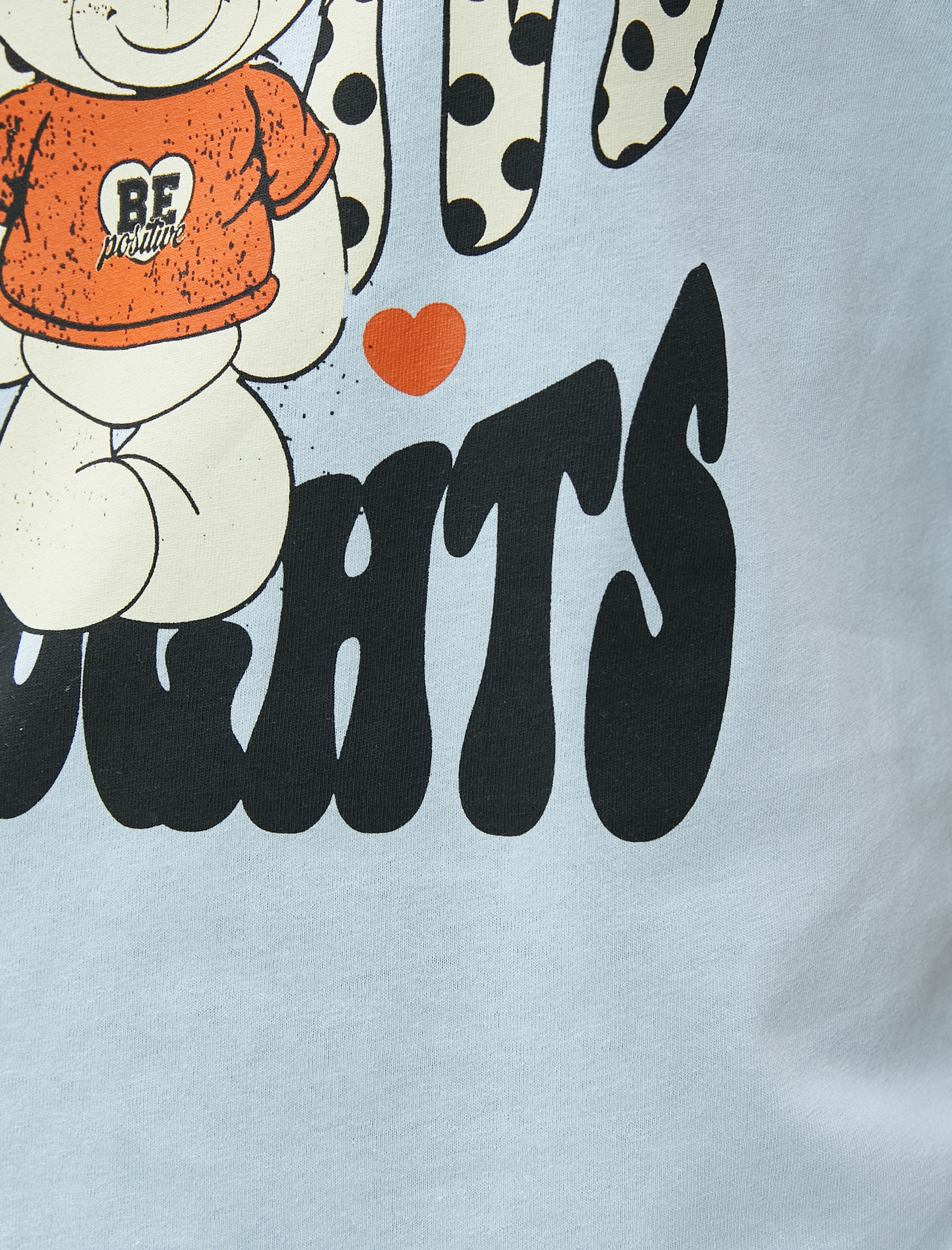   Baskılı Tişört Bisiklet Yaka Kısa Kollu Pamuklu