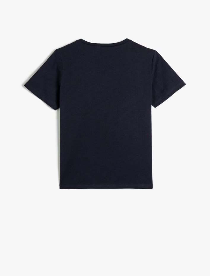 Erkek Çocuk Tişört Baskılı Kısa Kollu Bisiklet Yaka Pamuklu