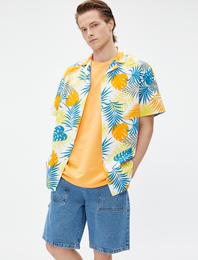 Bermuda Kot Şort Dikiş Detaylı Cepli Düğmeli Pamuklu