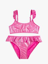 Bikini Set 2 Parça Fırfırlı Parlak